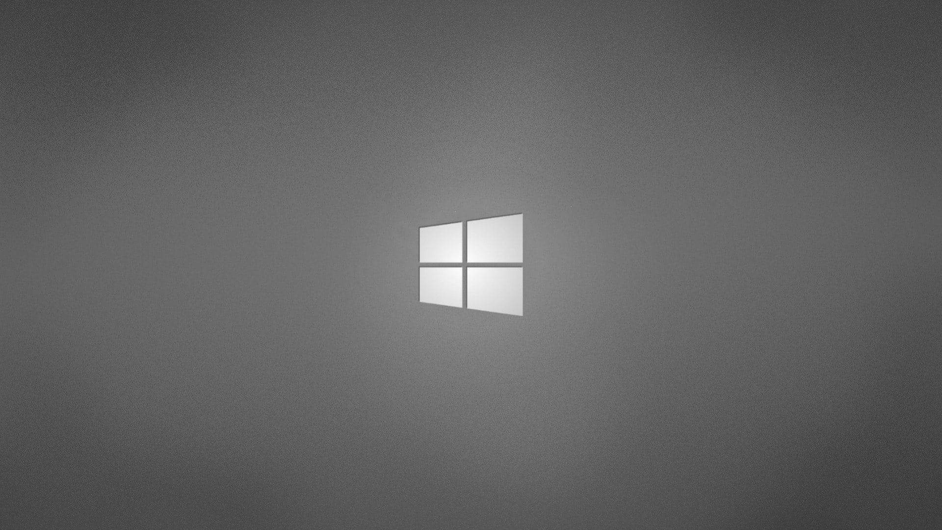โลโก้ Windows บนพื้นหลังสีเทาเรียบ วอลเปเปอร์