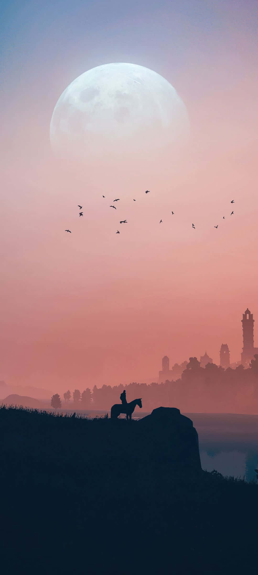 พื้นหลัง Witcher 3 Pixel 3XL AMOLED วอลเปเปอร์