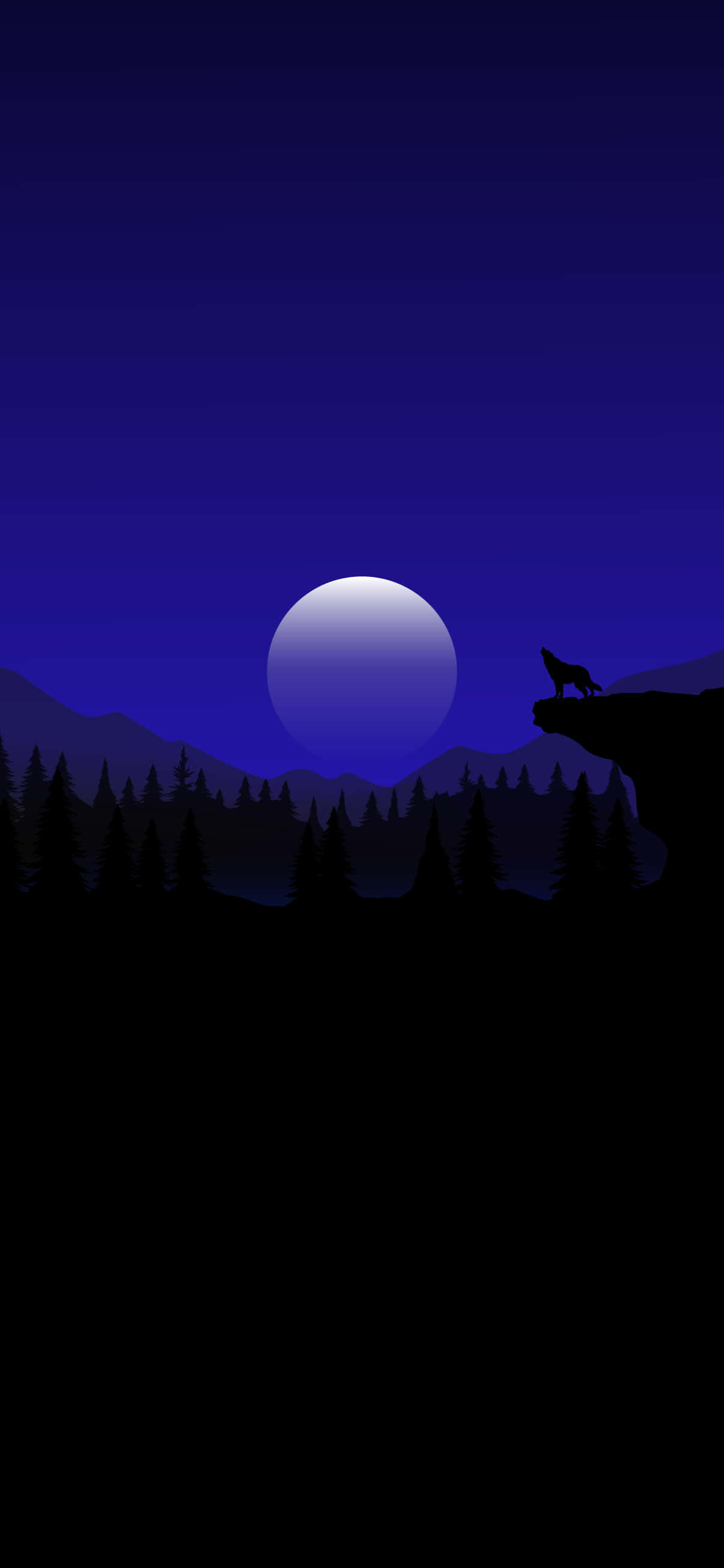 พื้นหลัง Wolf Moon Pixel 3XL AMOLED วอลเปเปอร์