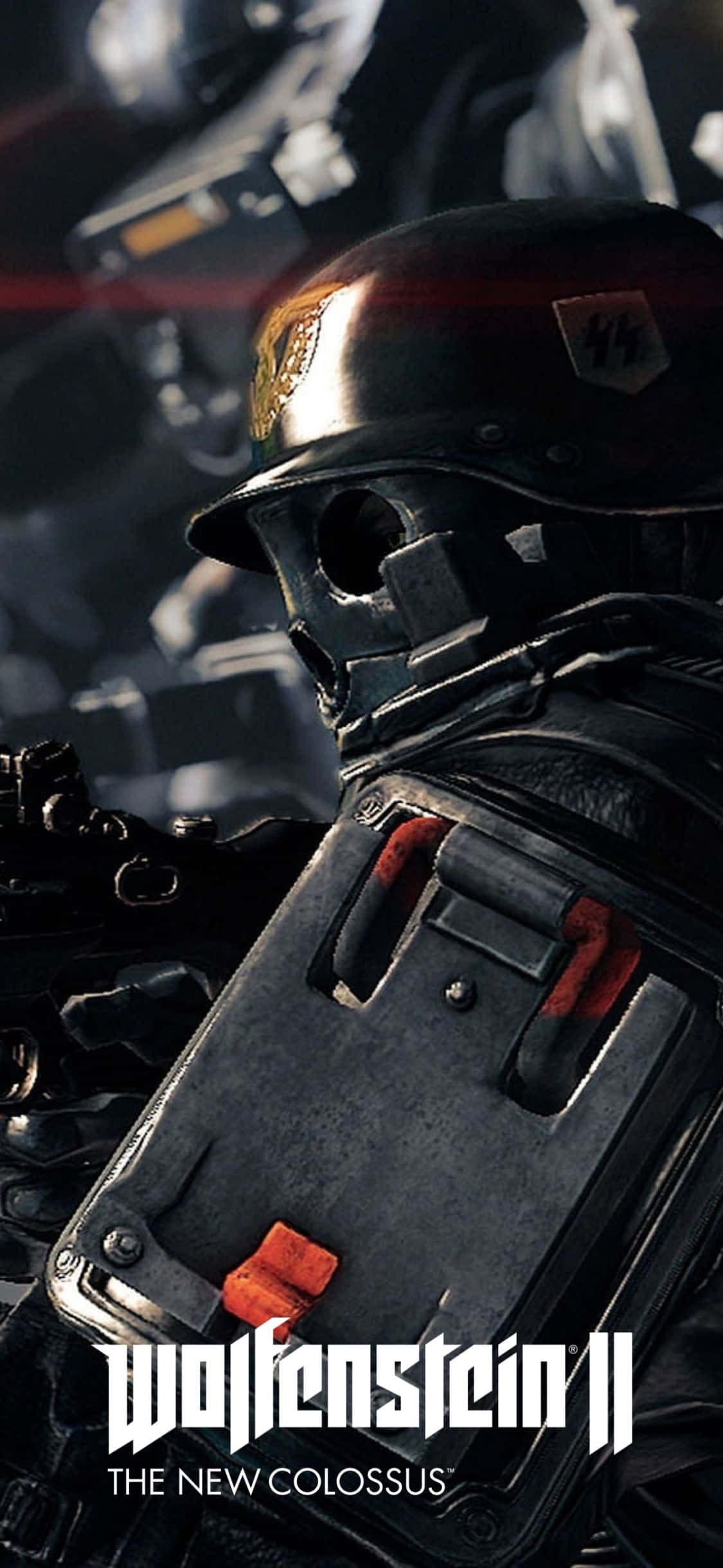 พื้นหลัง iPhone Xs Wolfenstein II การสู้กับทหารนาซี วอลเปเปอร์