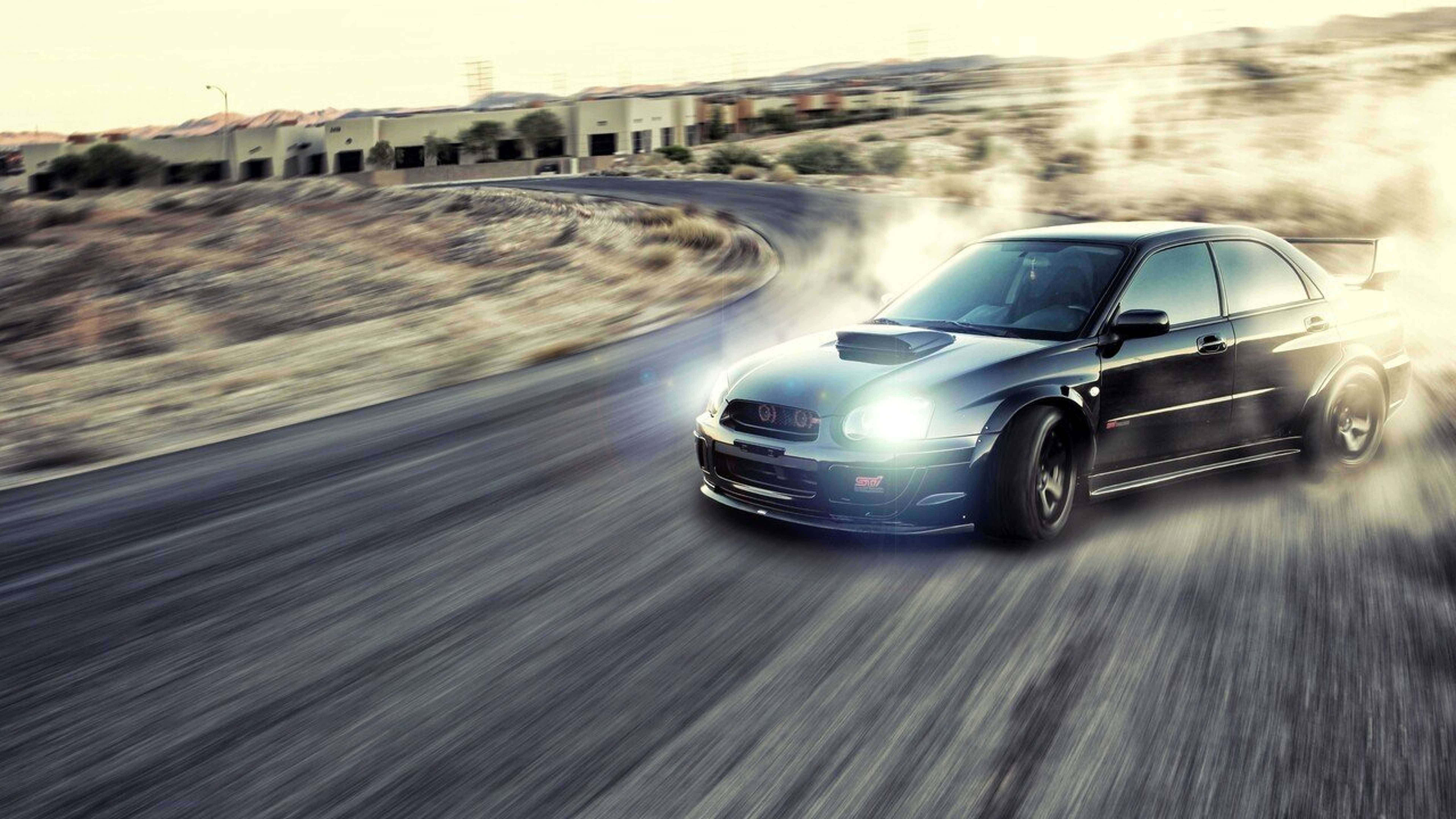 ซูบารุ อิมเพรซ่า WRX ดริฟท์คาร์สุดดุดันในแอ็คชั่น วอลเปเปอร์
