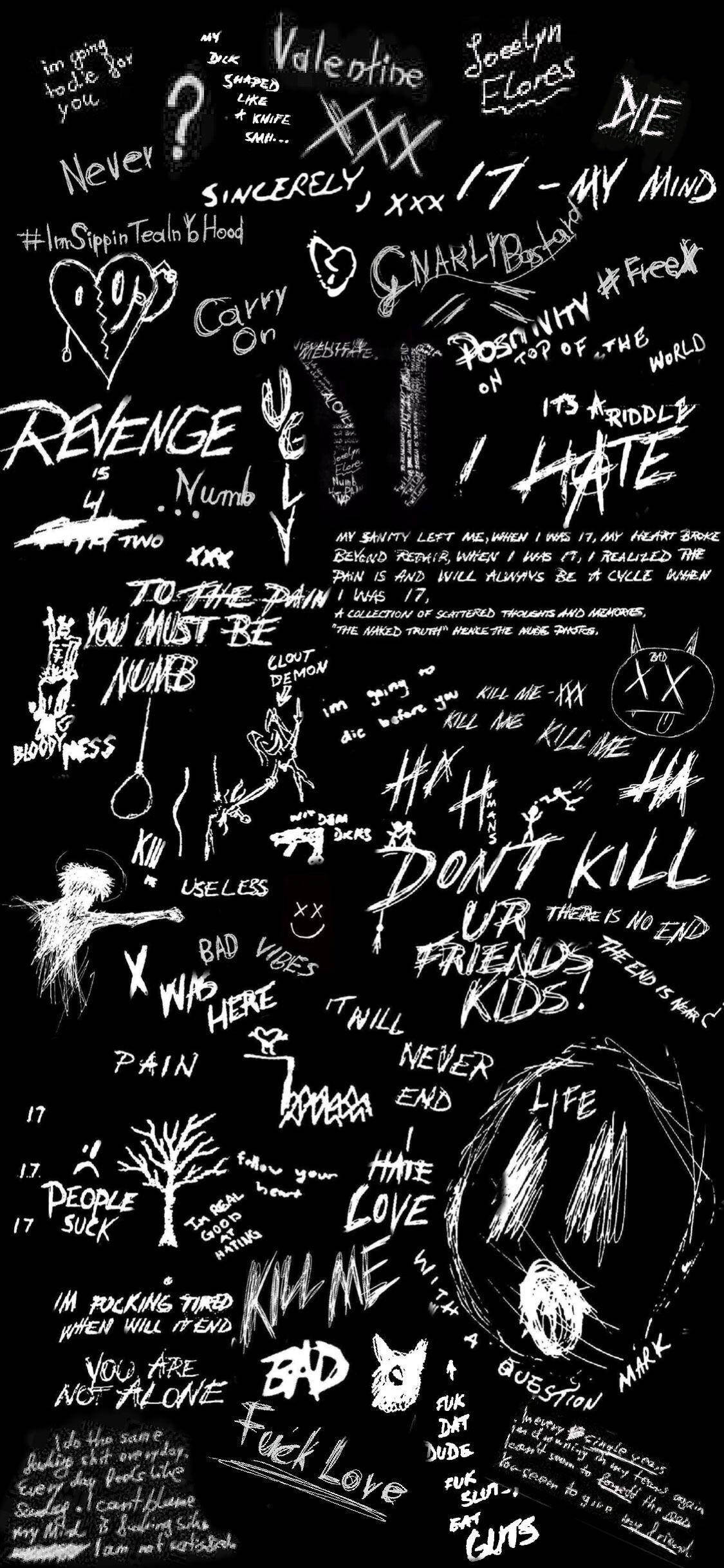 XXXTentacion Aesthetic Song Lyrics Collage วอลเปเปอร์