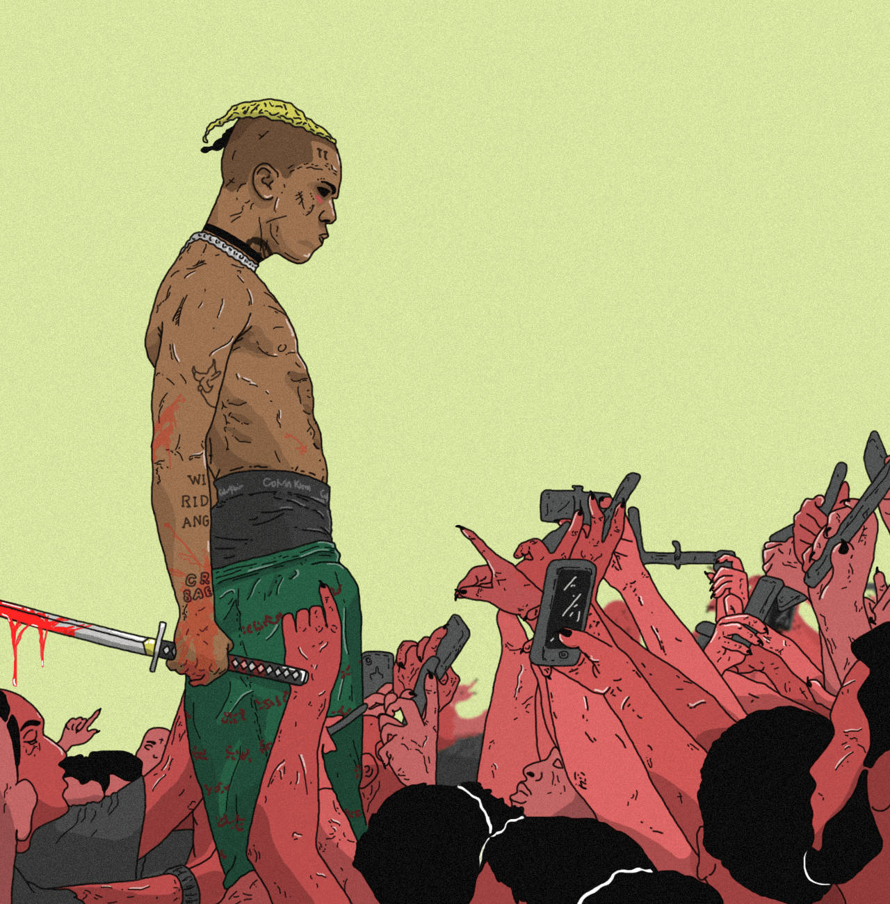 Xxxtentacion Anime ในฝูงชน วอลเปเปอร์