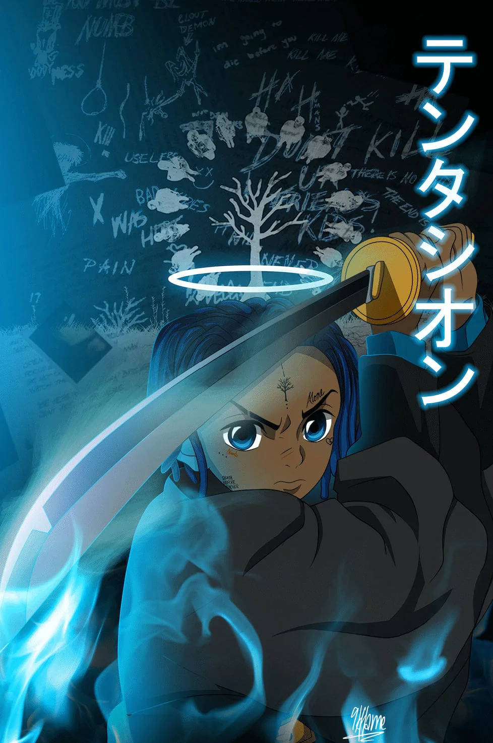 เดม่อน สเลเยอร์ XXXTentacion การ์ตูนอนิเมะ วอลเปเปอร์