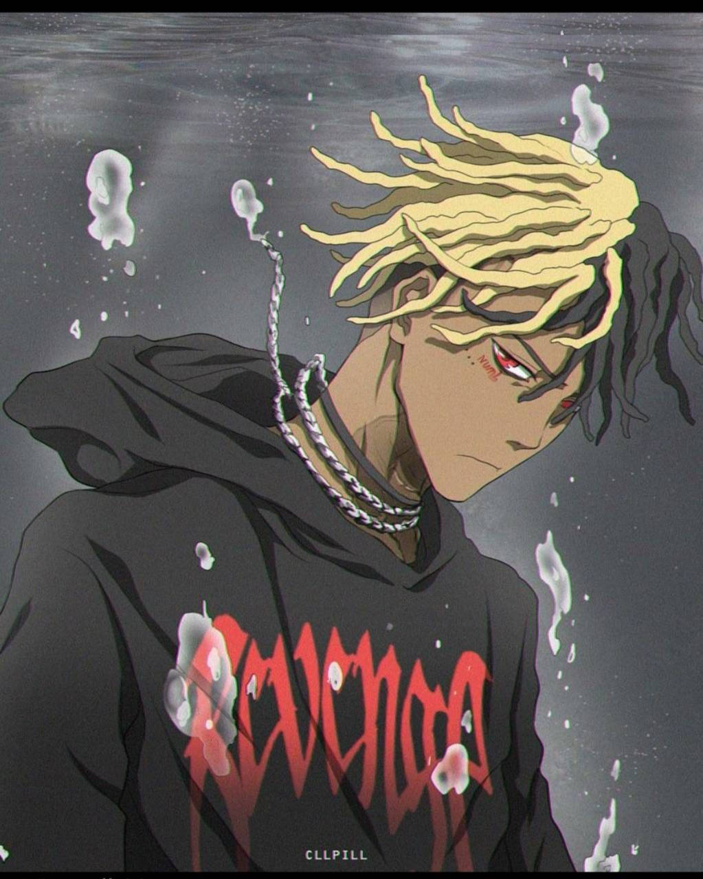 Xxxtentacion อะนิเมะใส่แจ็คเก็ตสีดำ วอลเปเปอร์