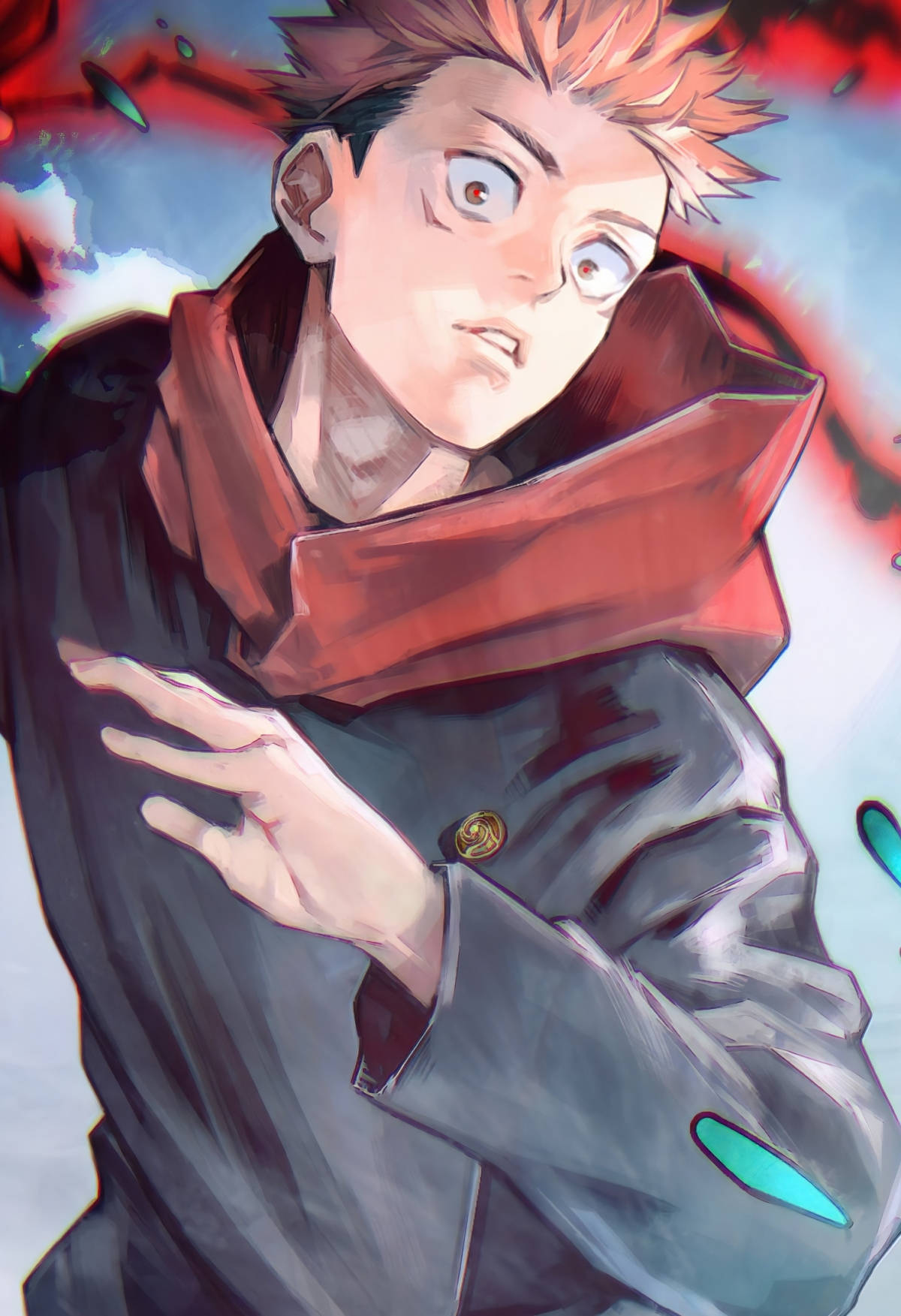 ภาพวาด Yuji Itadori สุดยอด Jujutsu Kaisen โทรศัพท์ วอลเปเปอร์