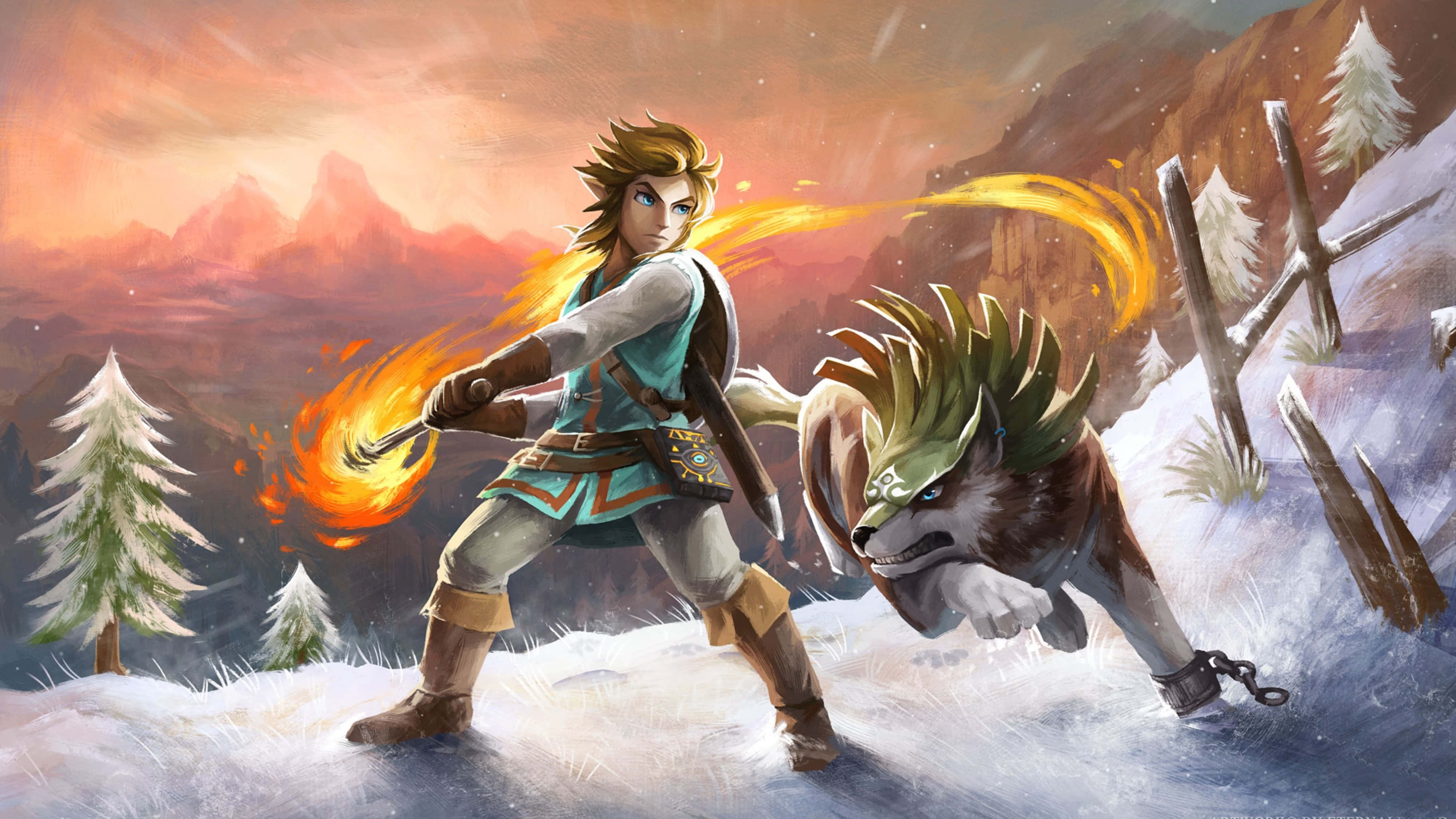 Zelda Breath Of The Wild 4K การฝึกสัตว์ วอลเปเปอร์