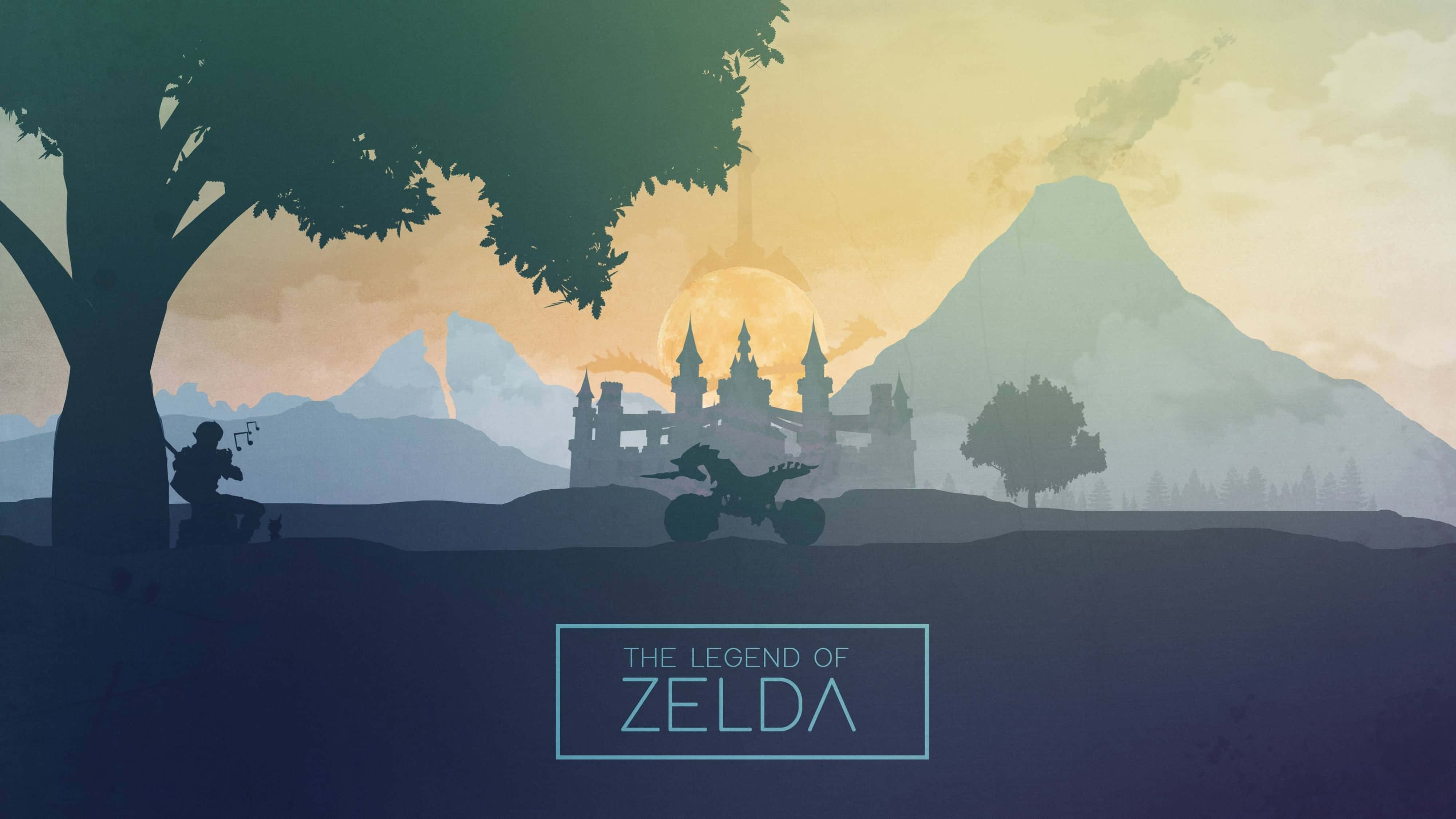 Zelda Breath Of The Wild 4K ภาพศิลปะแบบซ้อนชั้น วอลเปเปอร์