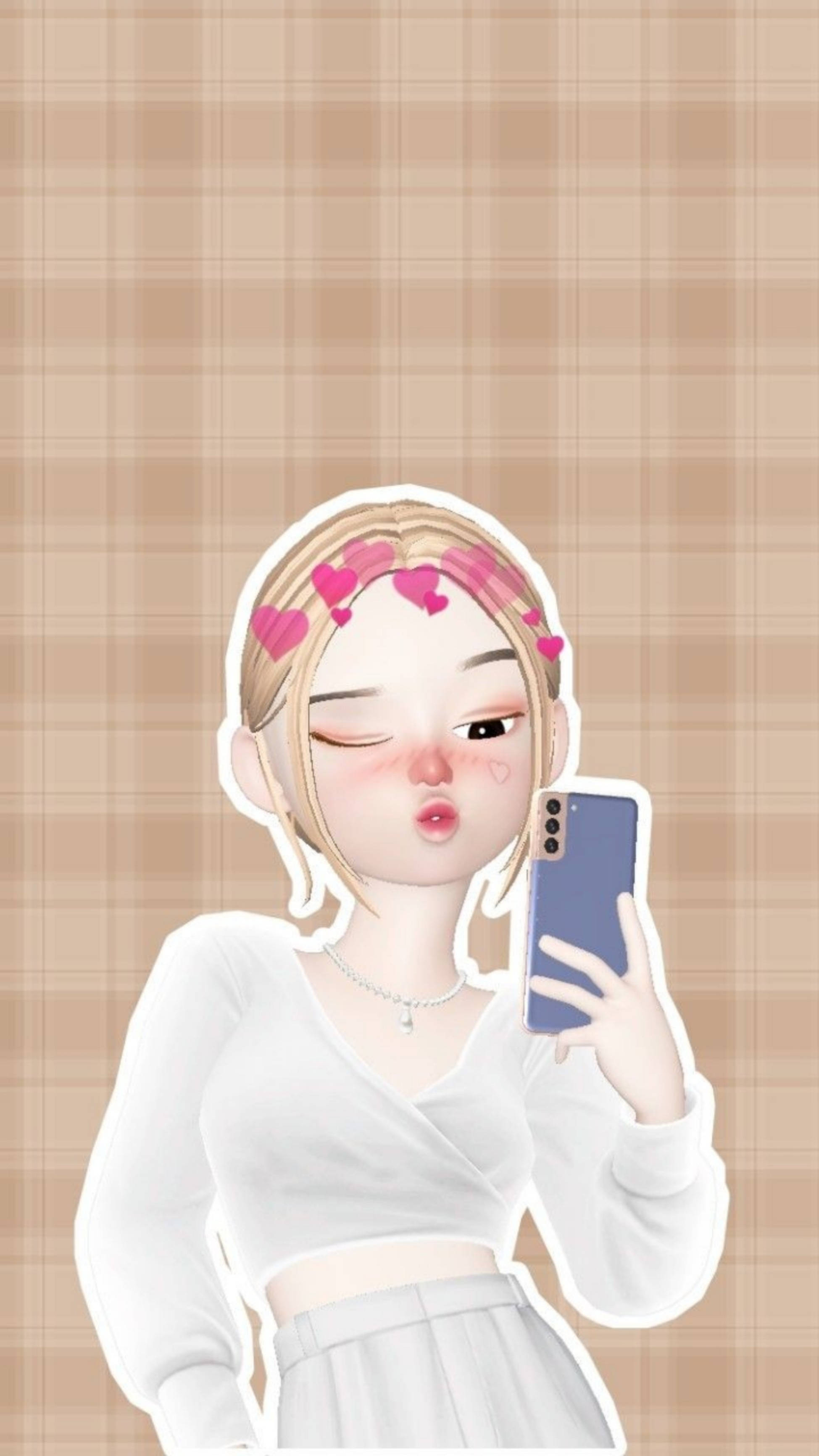 สาว Zepeto น่ารักทำปากจู๋ วอลเปเปอร์