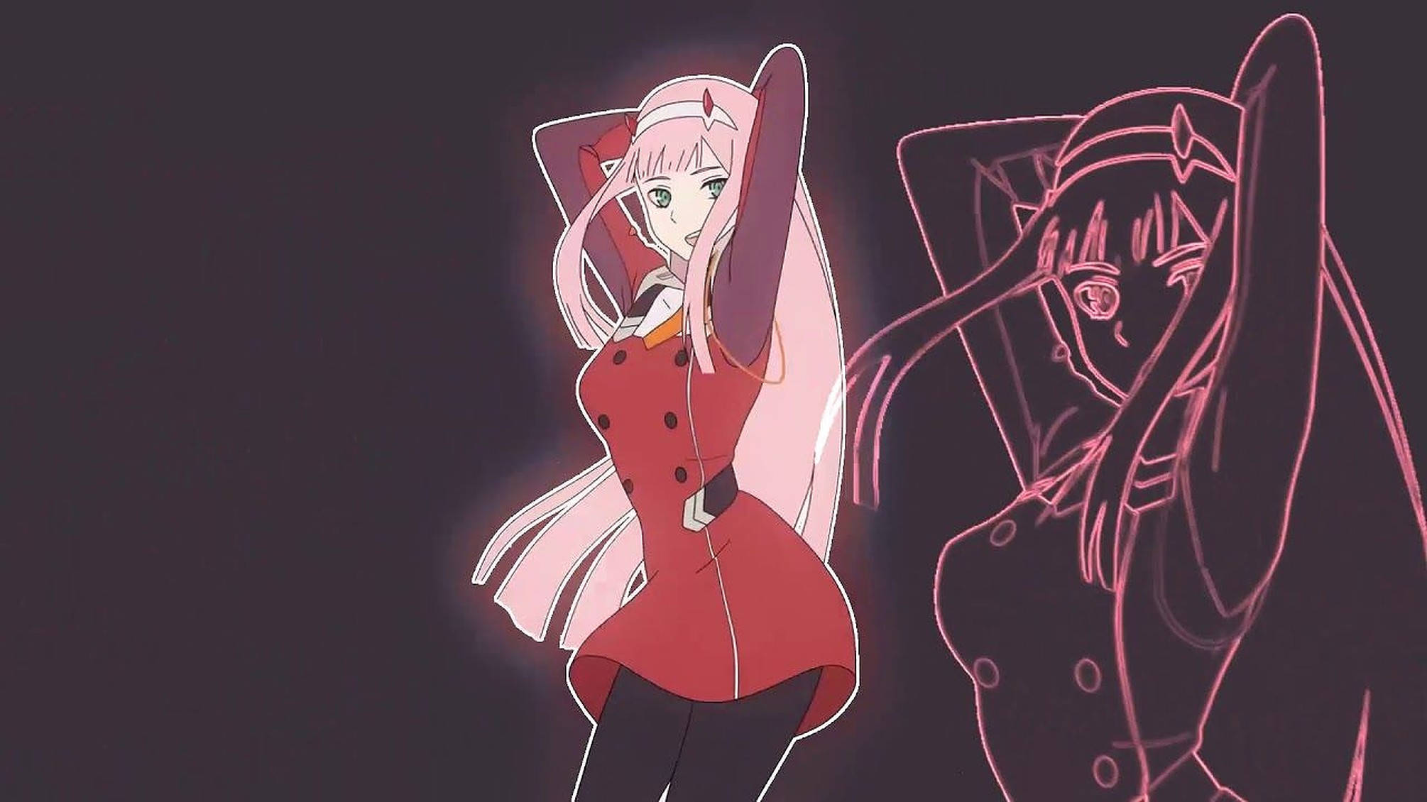 Zero Two เต้นอนิเมะ วอลเปเปอร์