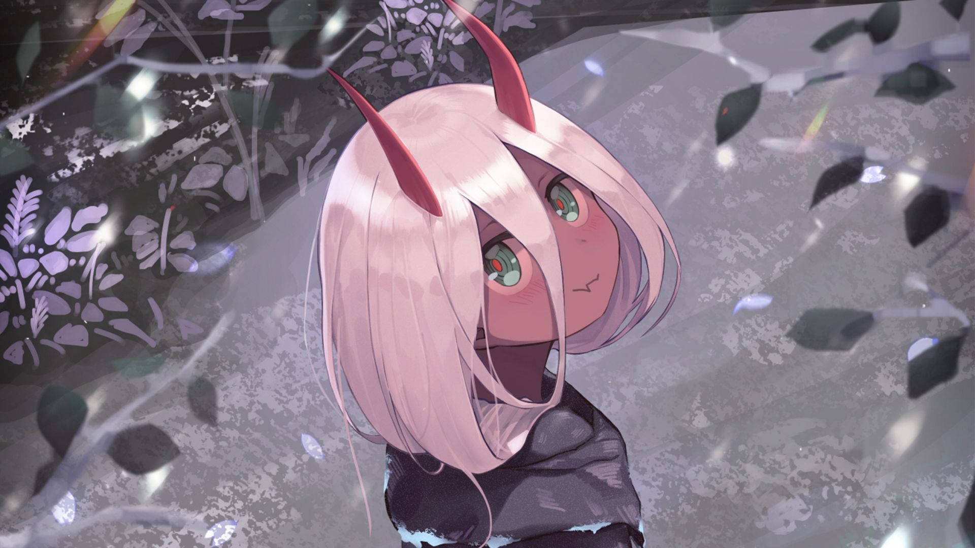 Zero Two สาวอนิเมะน่ารัก PFP แฟนอาร์ต วอลเปเปอร์