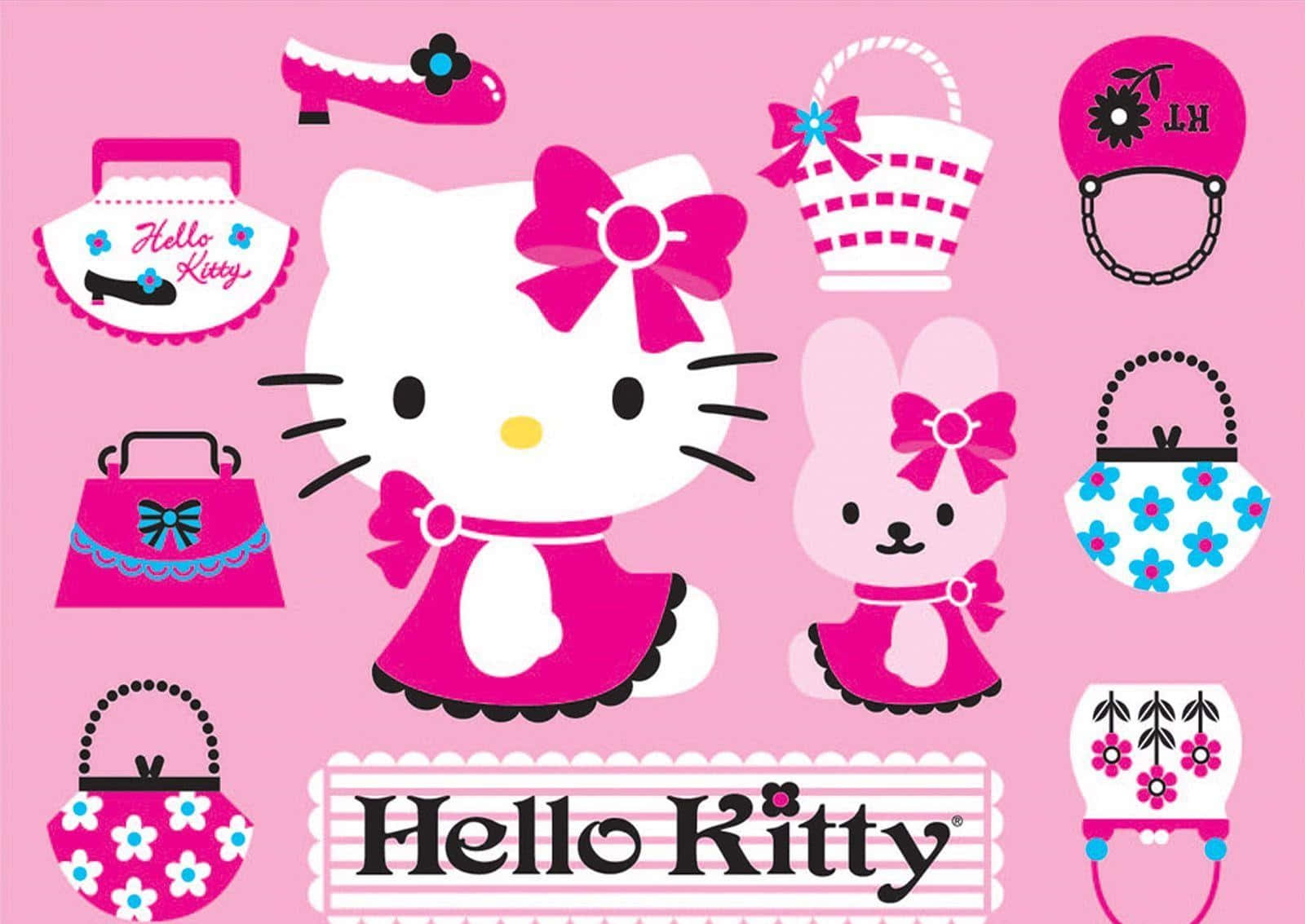 กระเป๋าถือโน๊ตบุ๊ค Hello Kitty วอลเปเปอร์