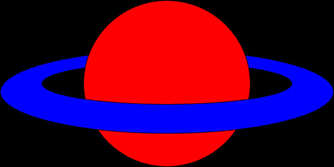 กราฟิกดาวเคราะห์สีแดงวงแหวนสีน้ำเงิน วอลเปเปอร์