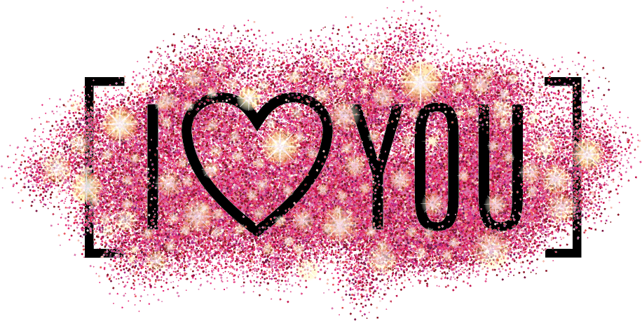 กราฟิกสีชมพูประกาย I Love You วอลเปเปอร์