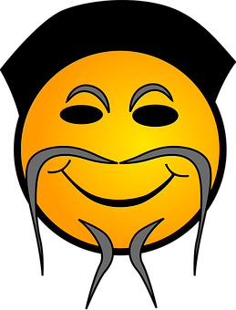 กราฟิกอิโมจิหน้ายิ้มมีเคราแพะ วอลเปเปอร์