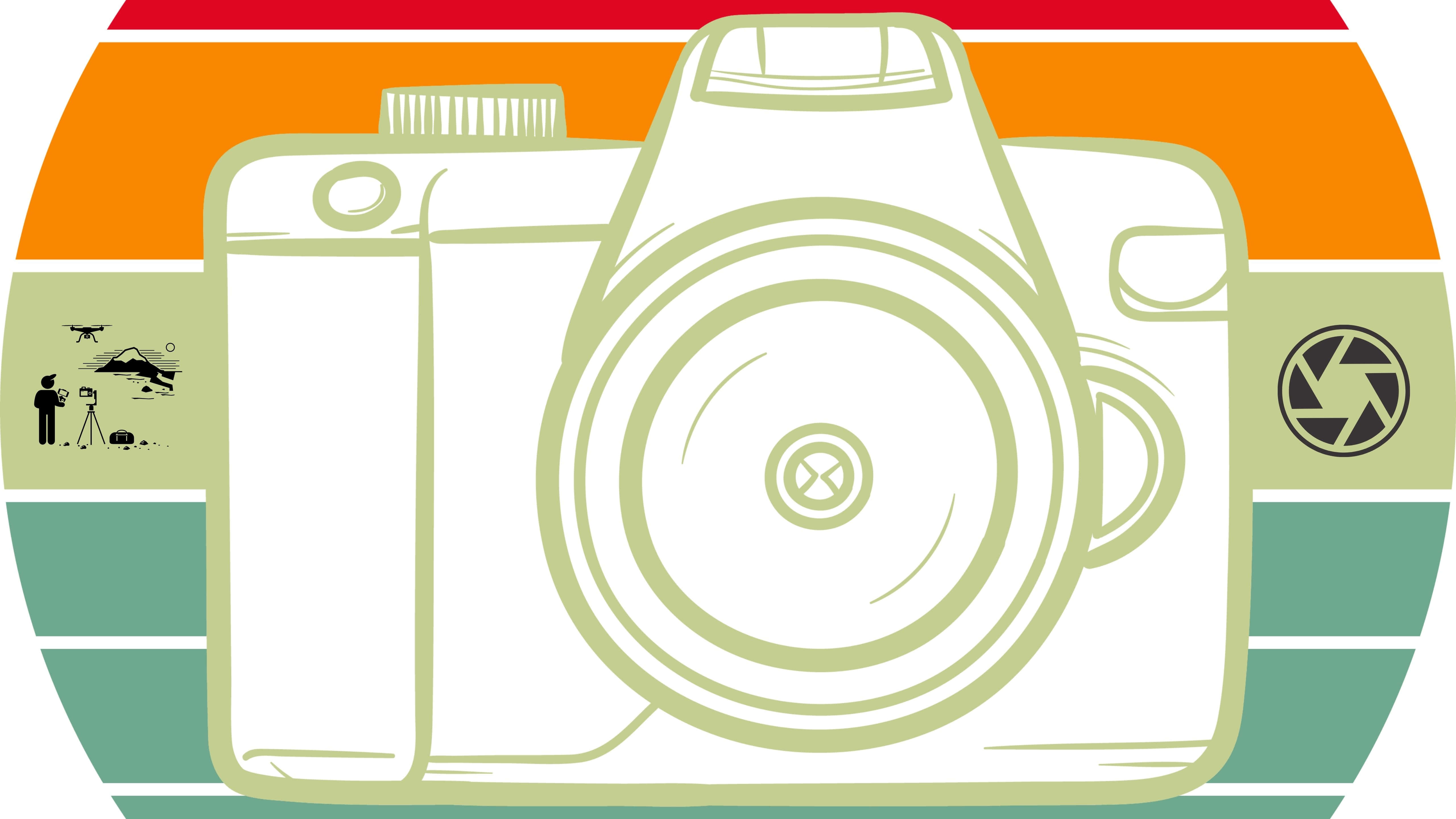 กล้องถ่ายรูปที่มีพื้นหลังสีสัน วอลเปเปอร์