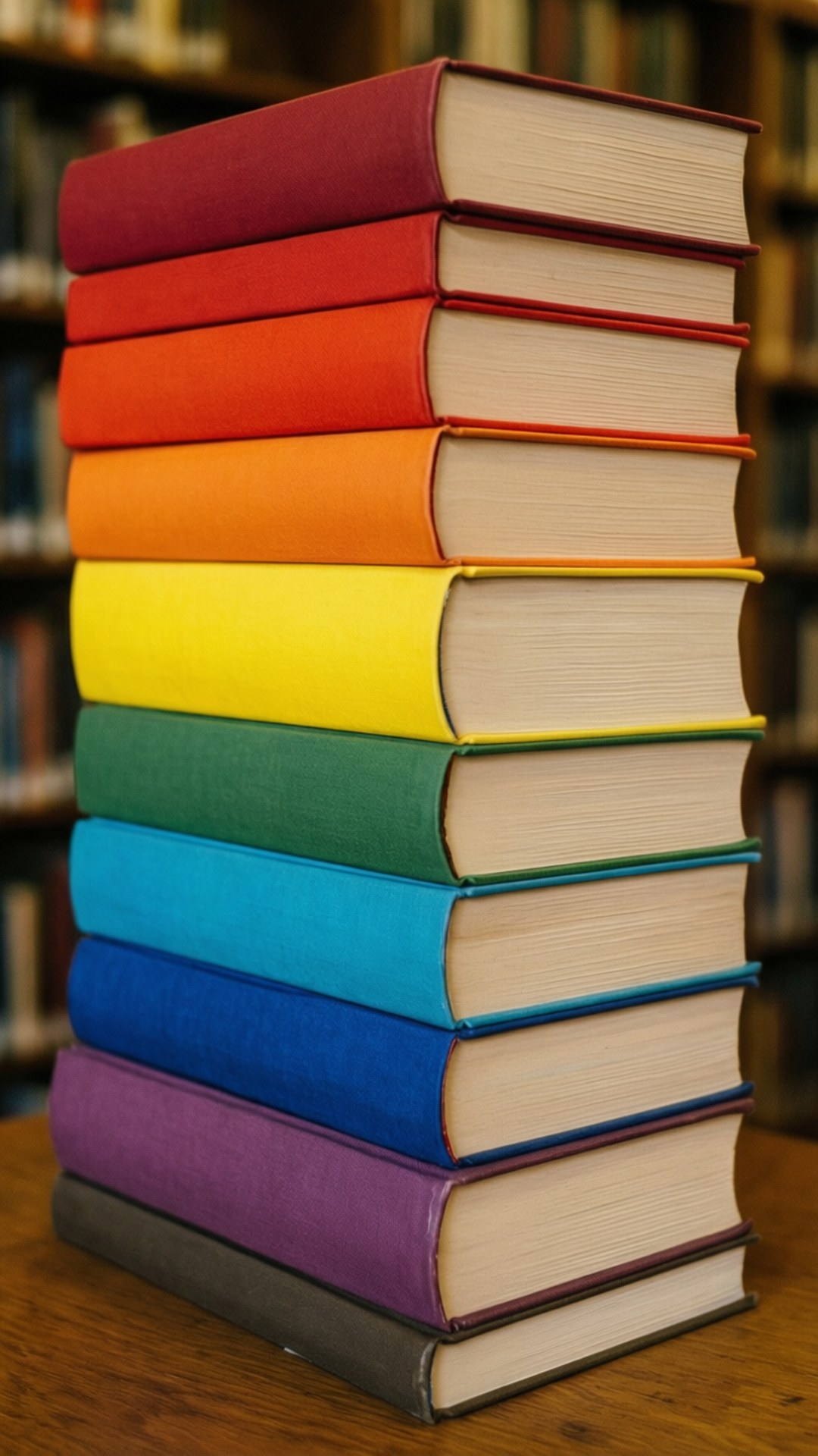 กองหนังสือสีรุ้ง วอลเปเปอร์