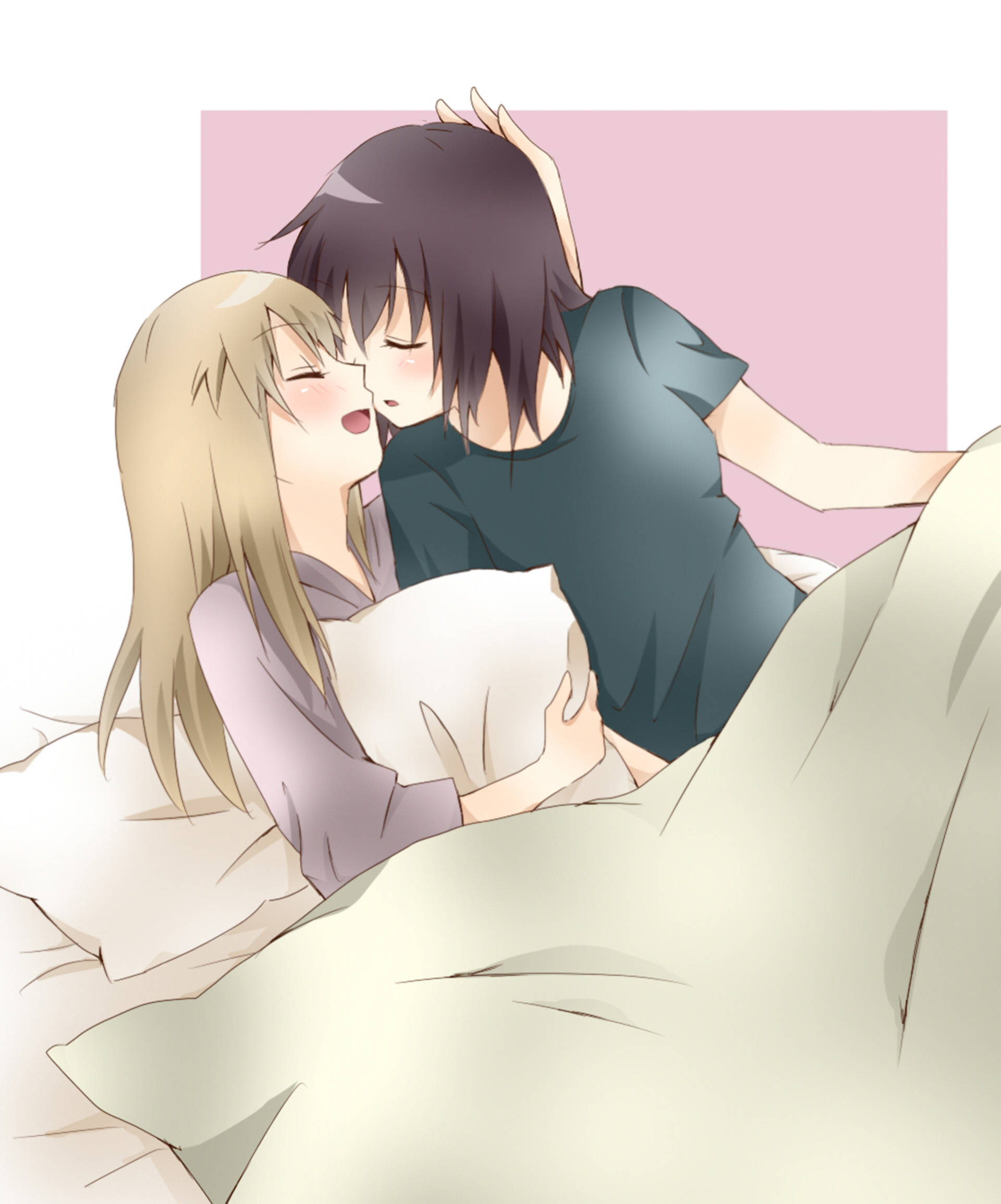 กอดกันของสาวเลสเบี้ยนอนิเมะ วอลเปเปอร์