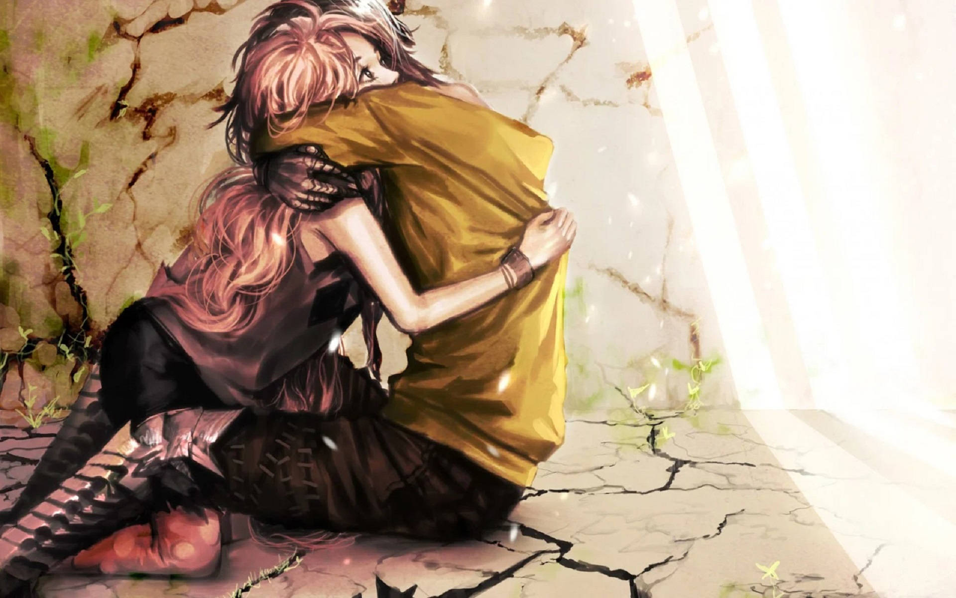 กอดอนิเมะบนดินแห้ง วอลเปเปอร์