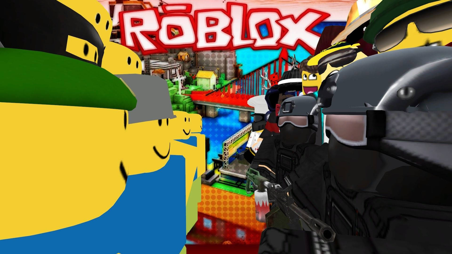 วอลเปเปอร์คุณภาพ HD ของอวาตาร์ที่เผชิญหน้ากันในเกมออนไลน์ Roblox — Roblox วอลเปเปอร์