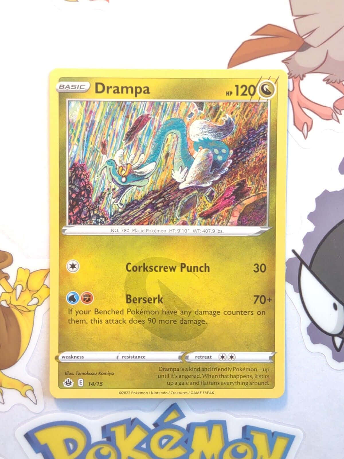 การ์ดแ drampa กับพื้นหลังโปเกมอน วอลเปเปอร์