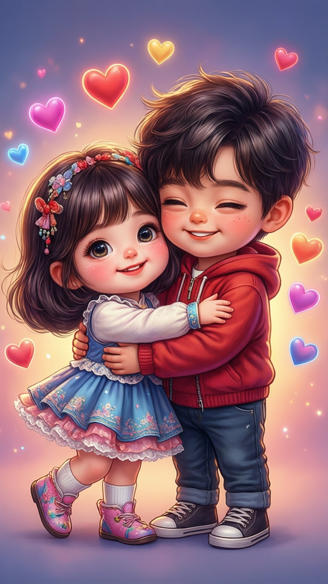 การ์ตูนคู่รักกอดกัน วอลเปเปอร์