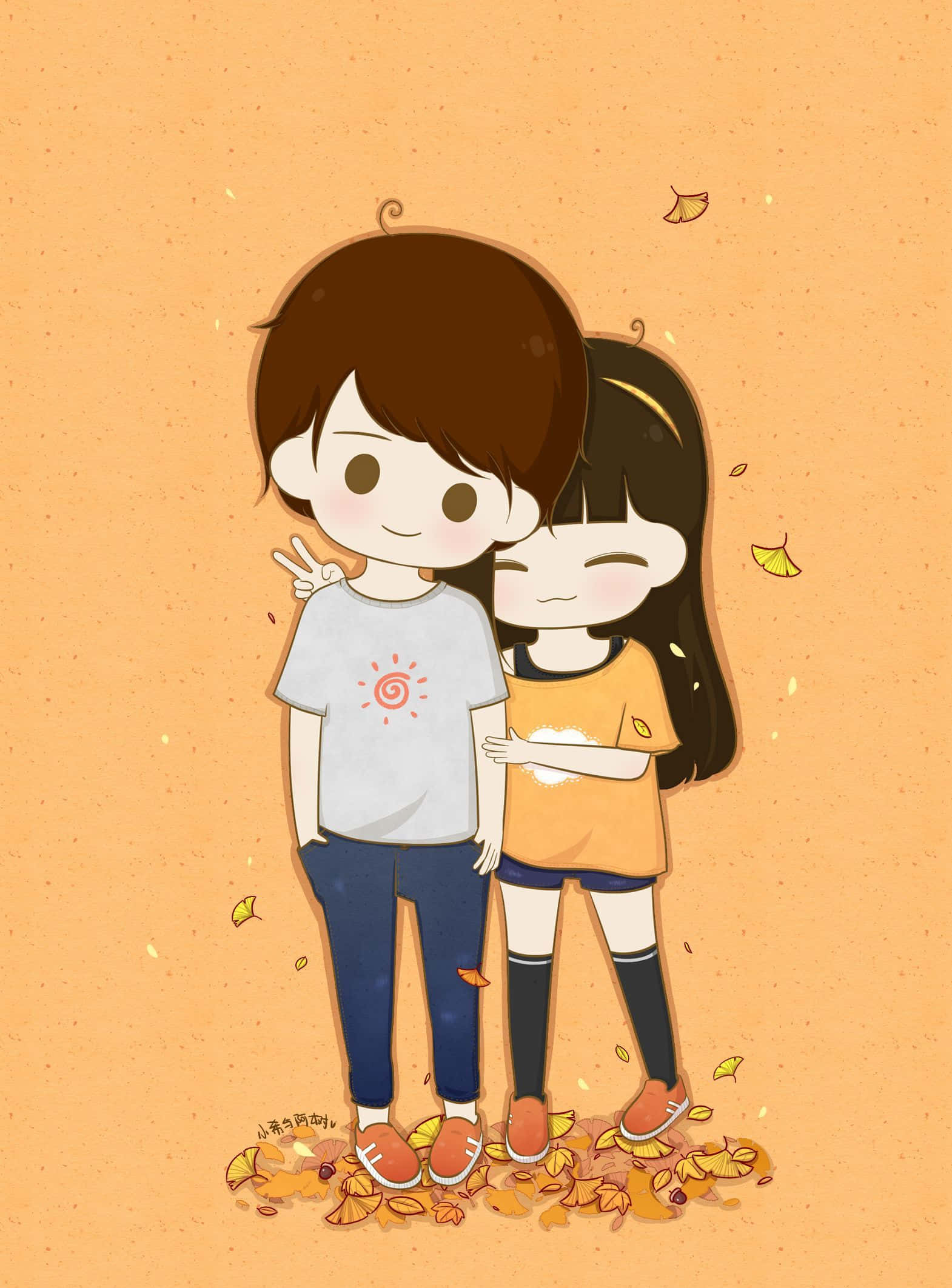 การ์ตูนคู่รักน่ารักรูปภาพ วอลเปเปอร์