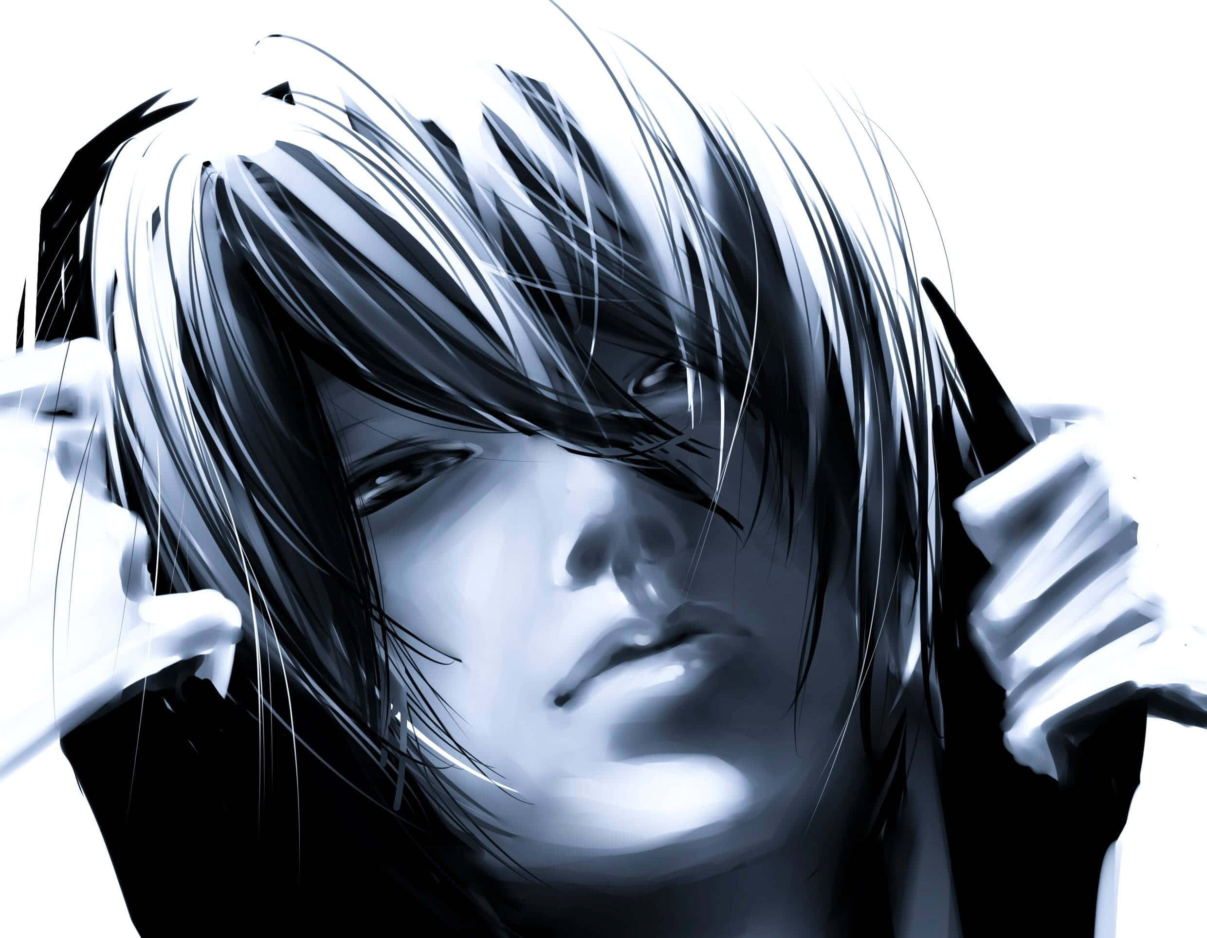 การ์ตูนอนิเมะเด็กผู้ชายขาวดำ วอลเปเปอร์