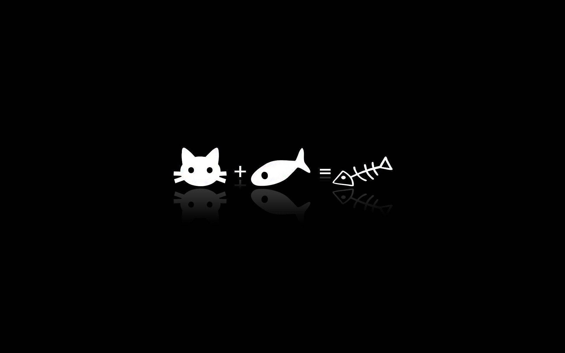การ์ตูนแมวกับปลา วอลเปเปอร์