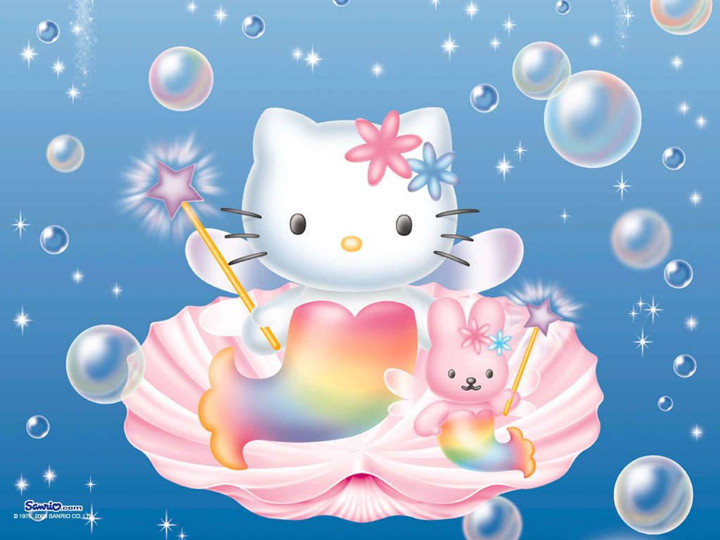 การ์ตูนไซเรนกระต่ายและเฮลโลคิตตี้ PFP วอลเปเปอร์