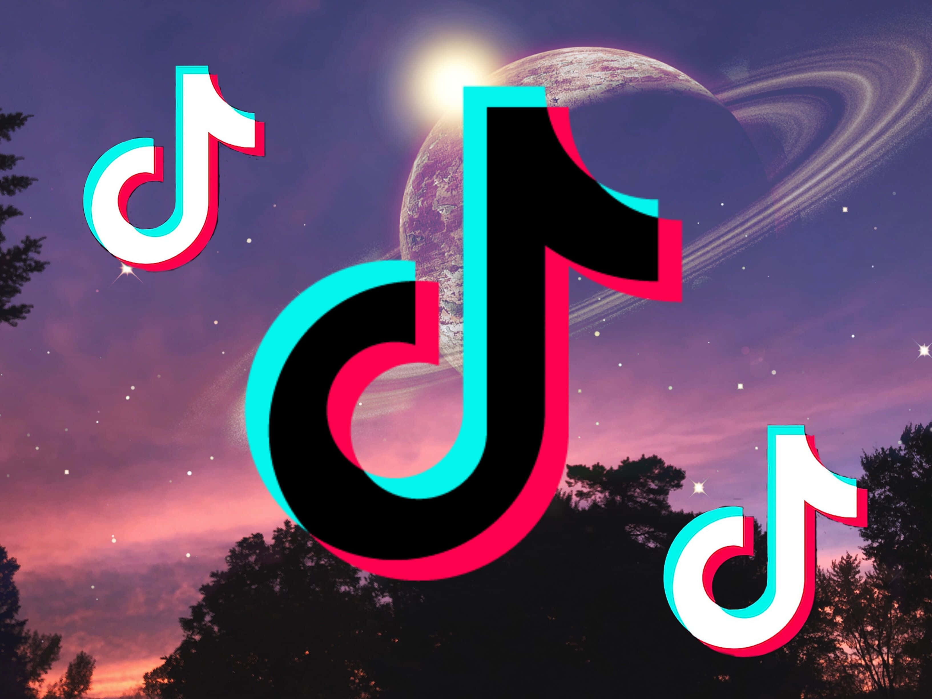 กาแล็กซี่ TikTok โลโก้สไตล์อีสเทติก วอลเปเปอร์