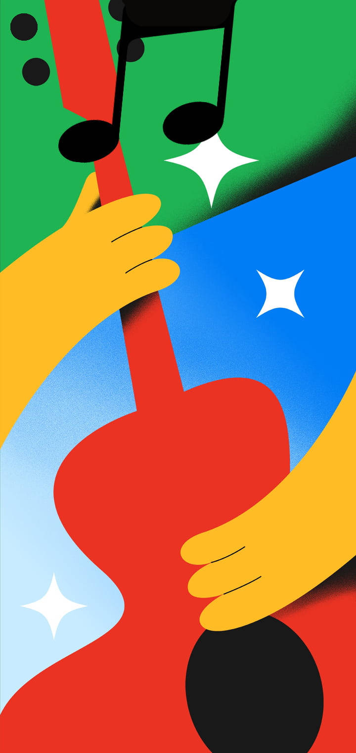 กีตาร์กราฟิกอาร์ต Google Pixel 4 วอลเปเปอร์