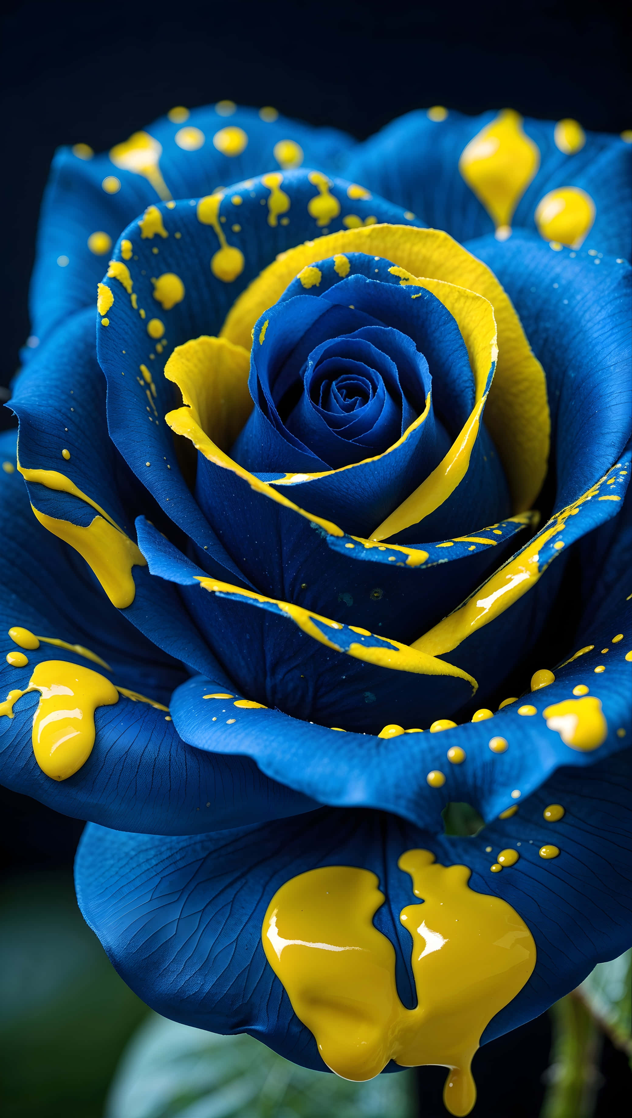 กุหลาบสีน้ำเงินกับสีเหลือง วอลเปเปอร์