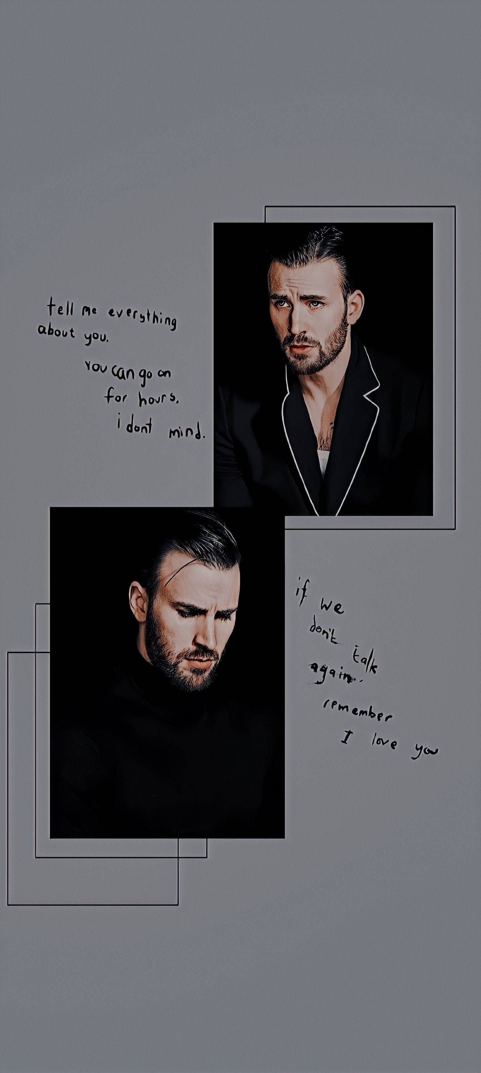 Chris Evans มินิมอลสีดำ วอลเปเปอร์