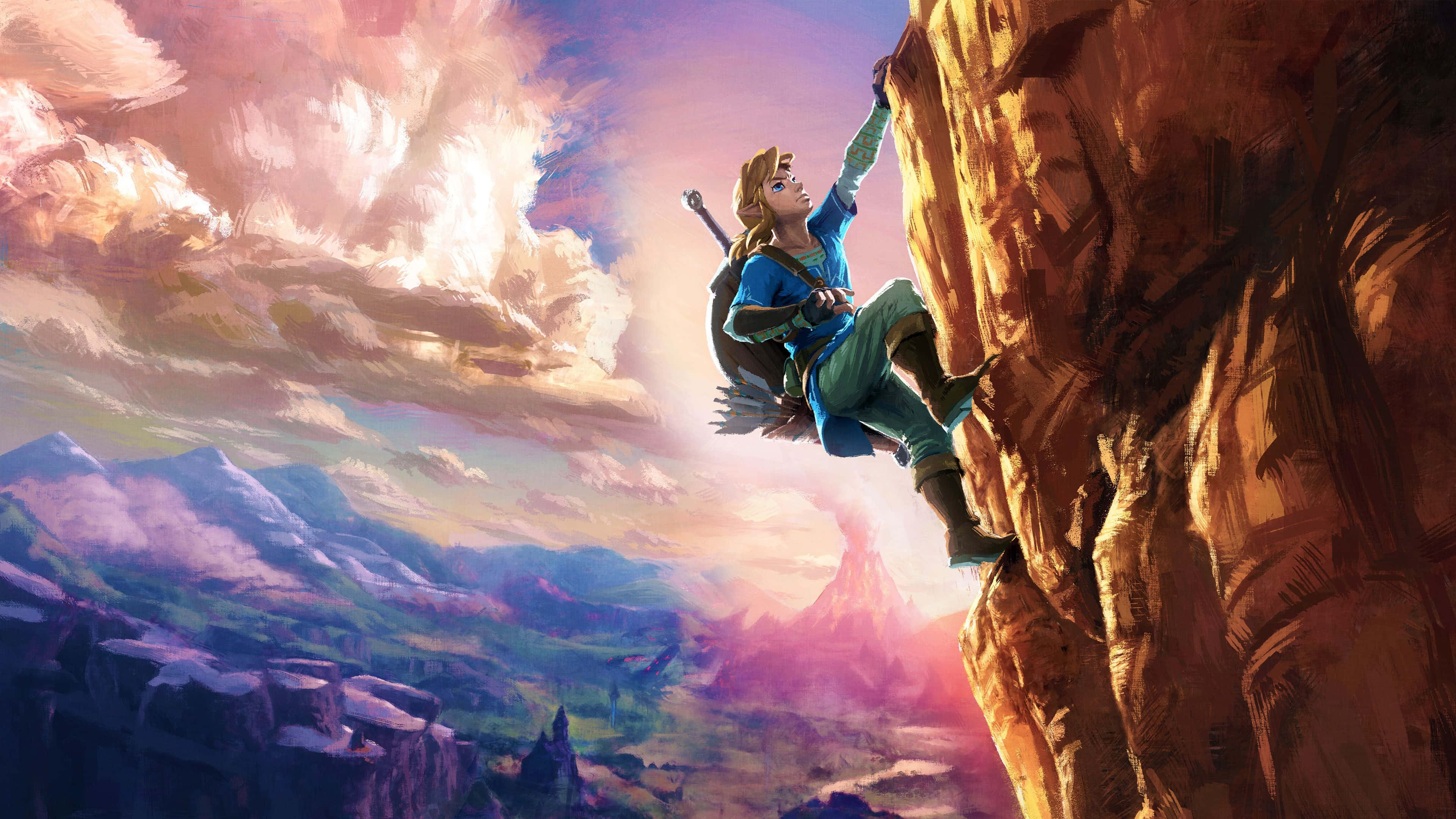 คลิปลิงก์ปีนเขาจาก Zelda Botw วอลเปเปอร์