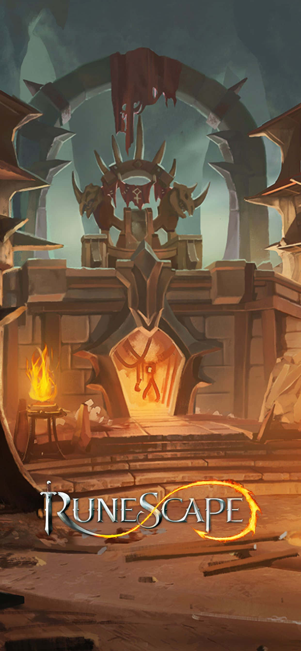 ความตื่นเต้นในการเล่นเกมระดับใหม่รอคุณบน iPhone Xs Max พร้อม Runescape วอลเปเปอร์