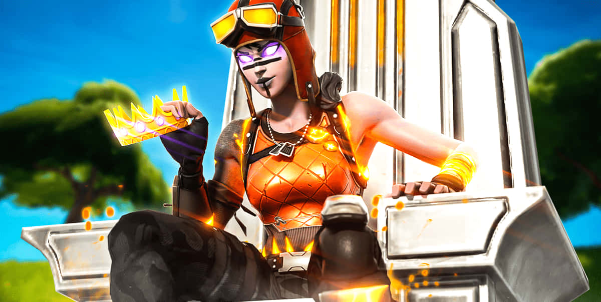 ควีนเบลซ Fortnite นั่งบนบัลลังก์ วอลเปเปอร์