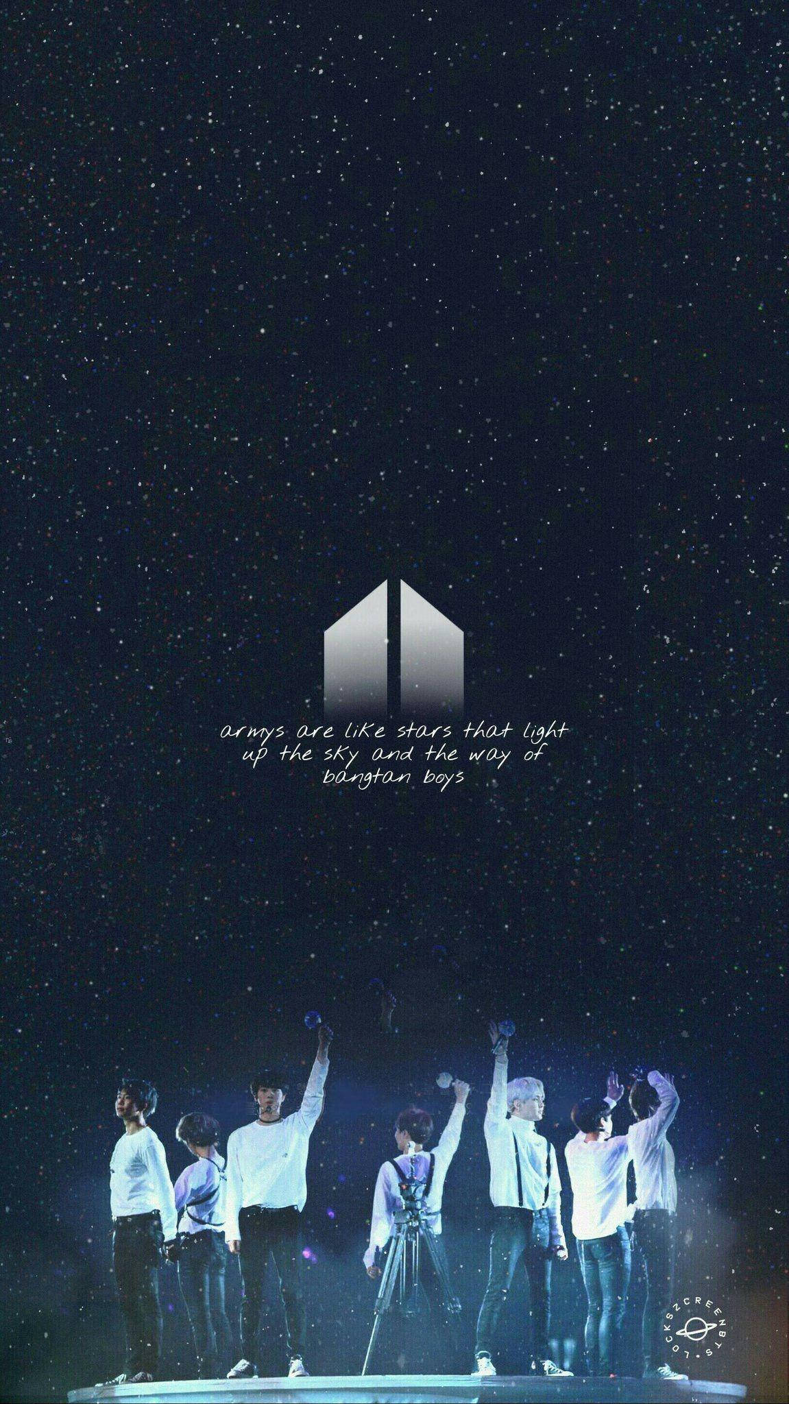 คอนเสิร์ต BTS พร้อมโลโก้ Army วอลเปเปอร์