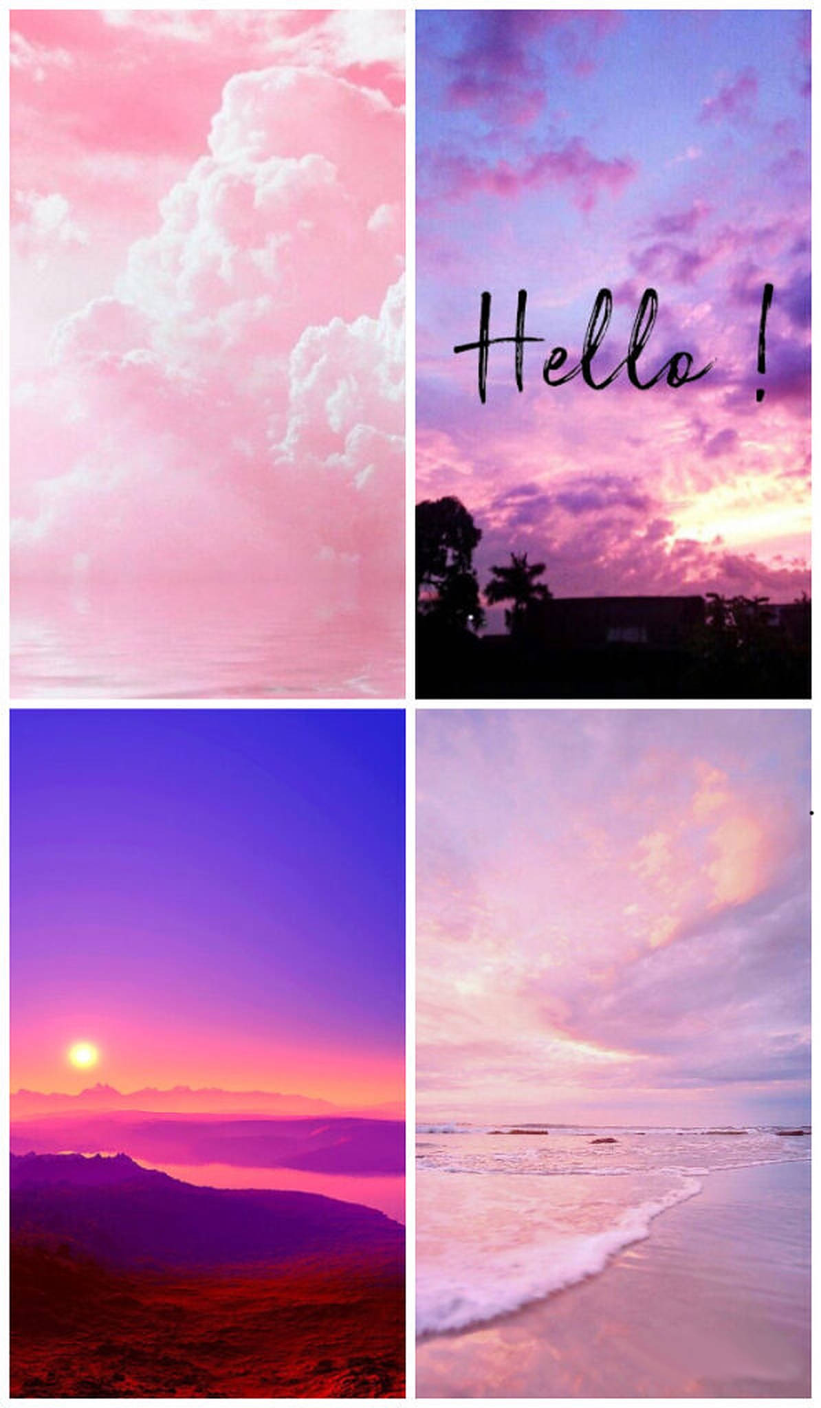 คอลลาจสไตล์สวยงามสีชมพูสำหรับ iPhone วอลเปเปอร์