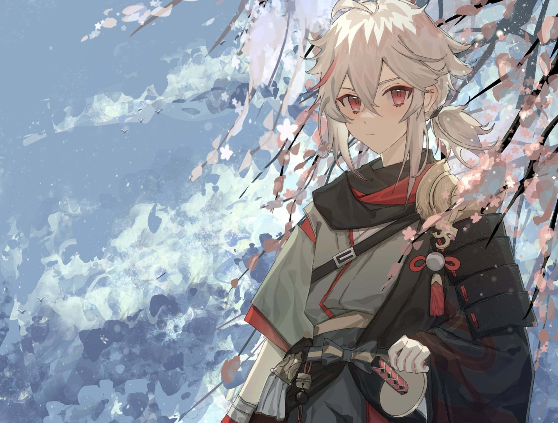 คาซูฮะ ภาพวาดสีฟ้าอ่อน วอลเปเปอร์