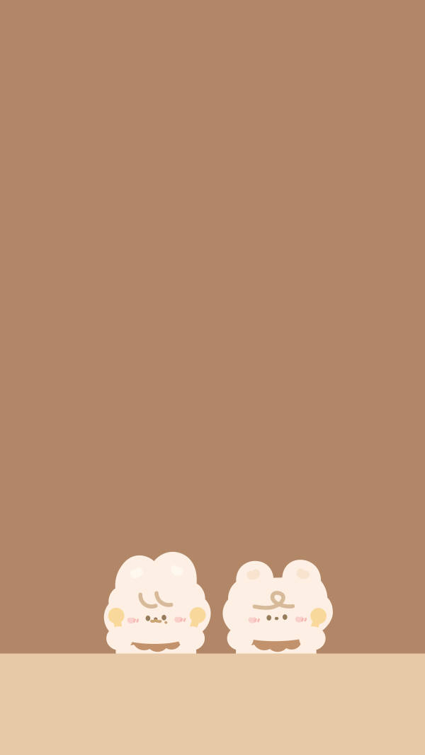 วอลเปเปอร์คาแรกเตอร์น่ารักสไตล์วินเทจสีเบจ — สีเบจ สุนทรียภาพ GIF วอลเปเปอร์