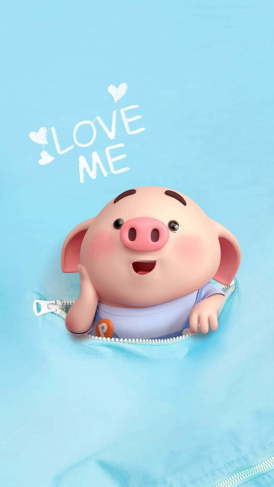 คำบรรยาย: เวลาเล่นสนุกของลูกหมูสีชมพูน่ารัก วอลเปเปอร์