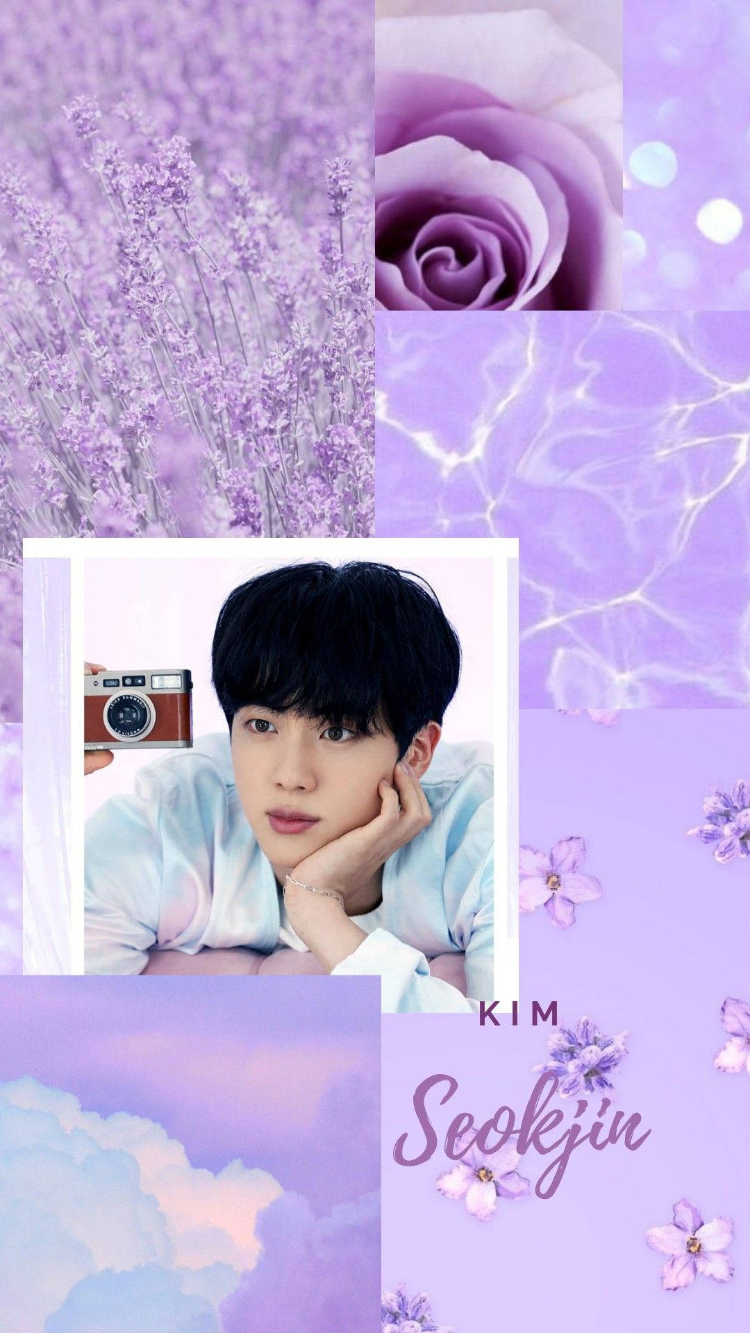 คิมซอกจิน สไตล์พาสเทลสีม่วง วอลเปเปอร์