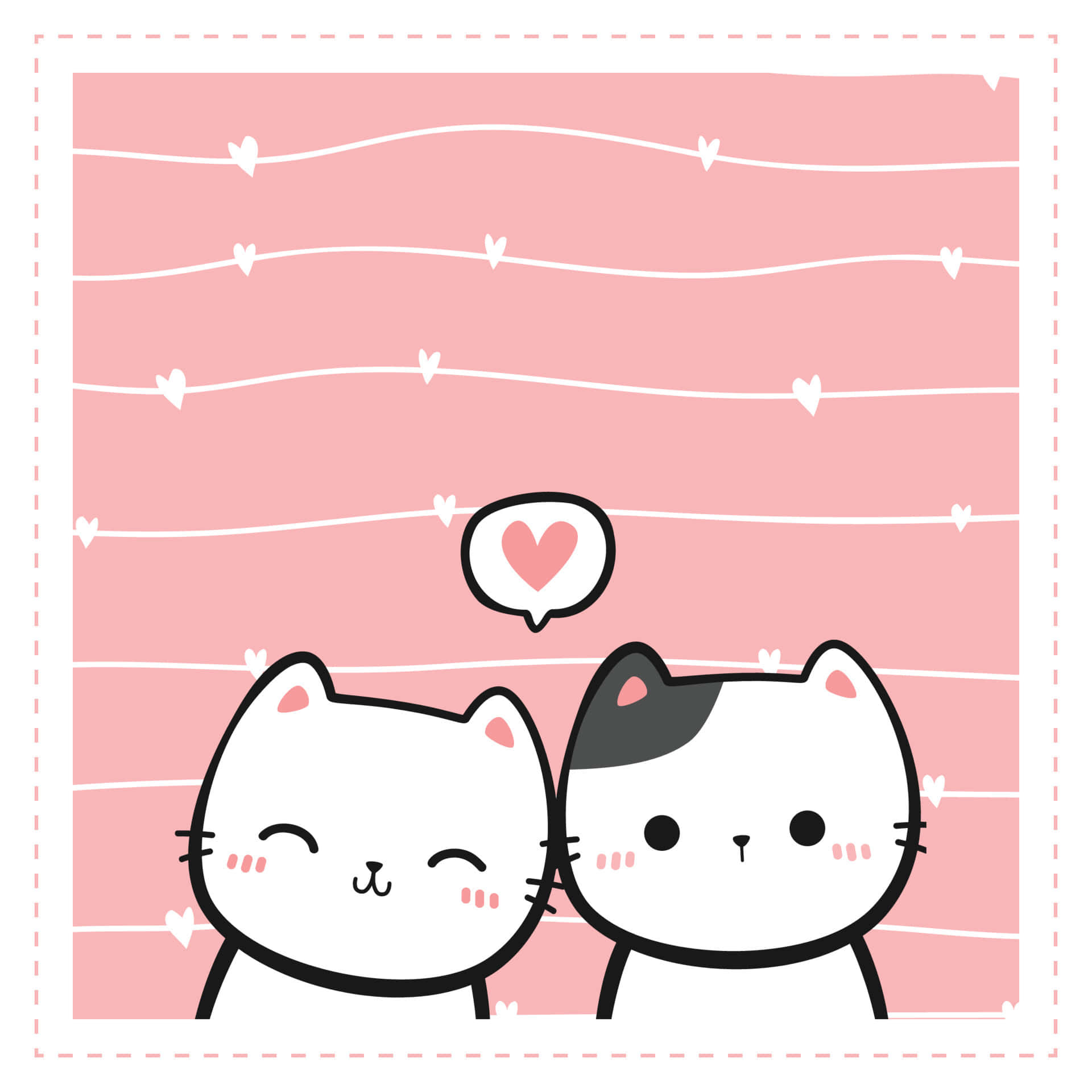 คู่รูปแมวเขินอาย วอลเปเปอร์