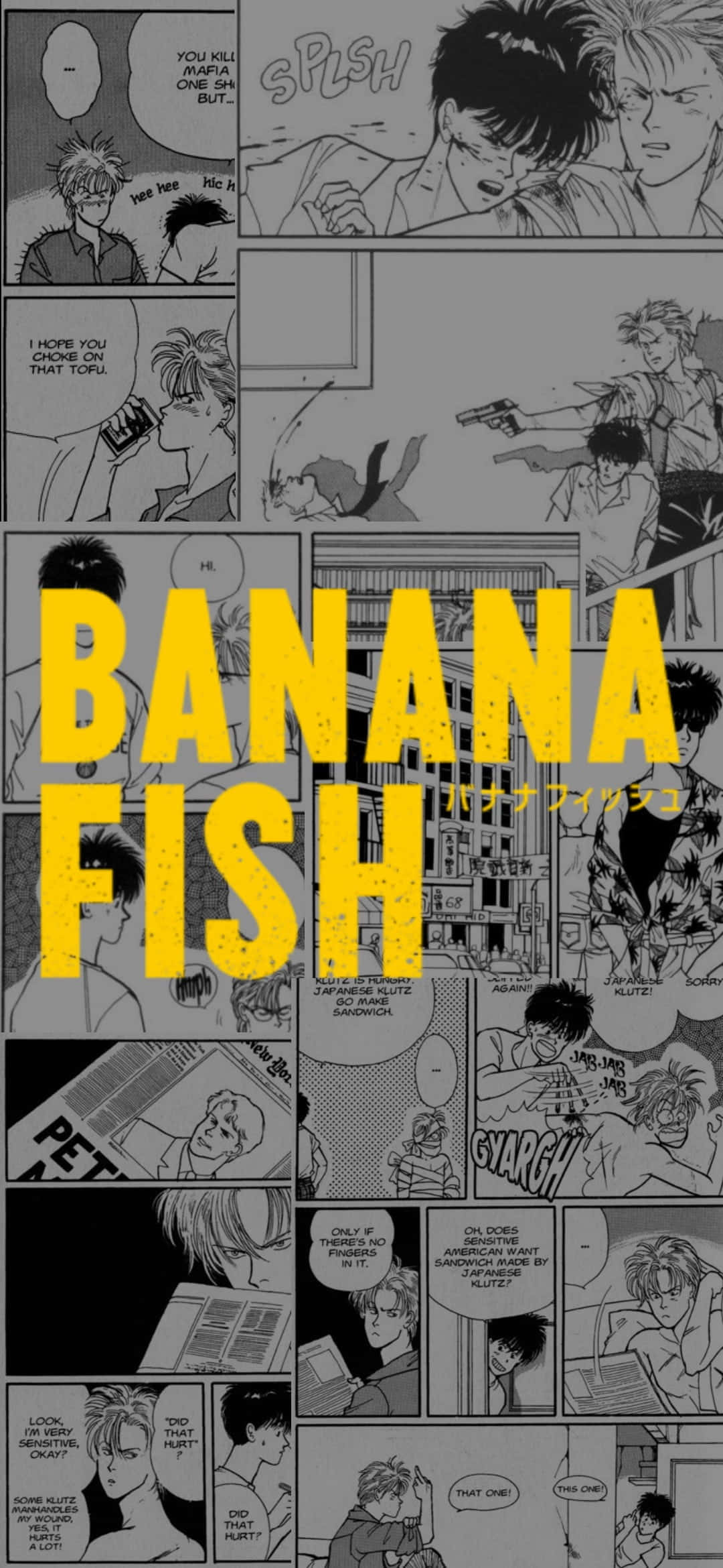คู่หูผู้เด็ดขาดในปฏิบัติการ - Ash Lynx และ Eiji Okumura จาก Banana Fish วอลเปเปอร์