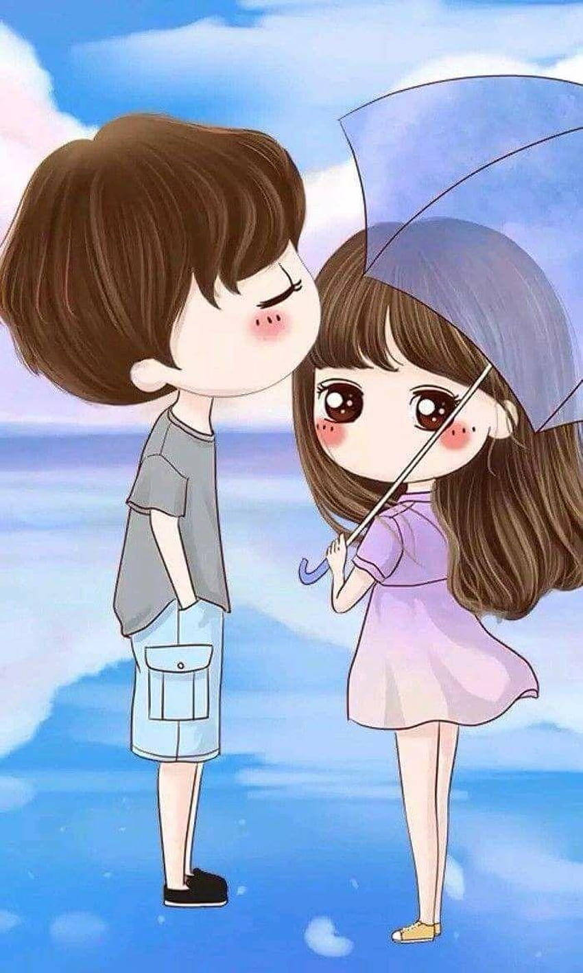 จูบหน้าผากการ์ตูนแห่งความรัก วอลเปเปอร์