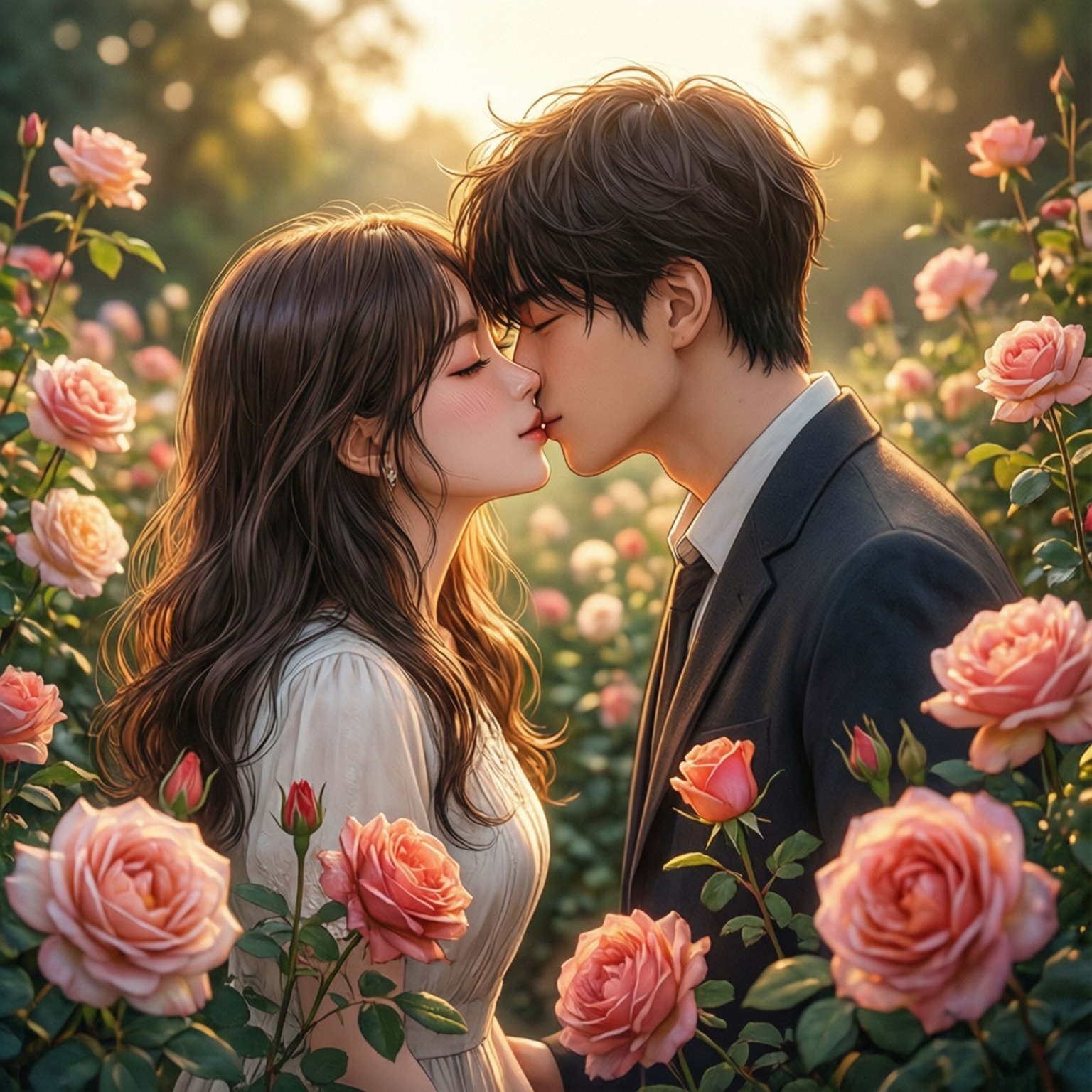 จูบหน้าผากในสวน วอลเปเปอร์