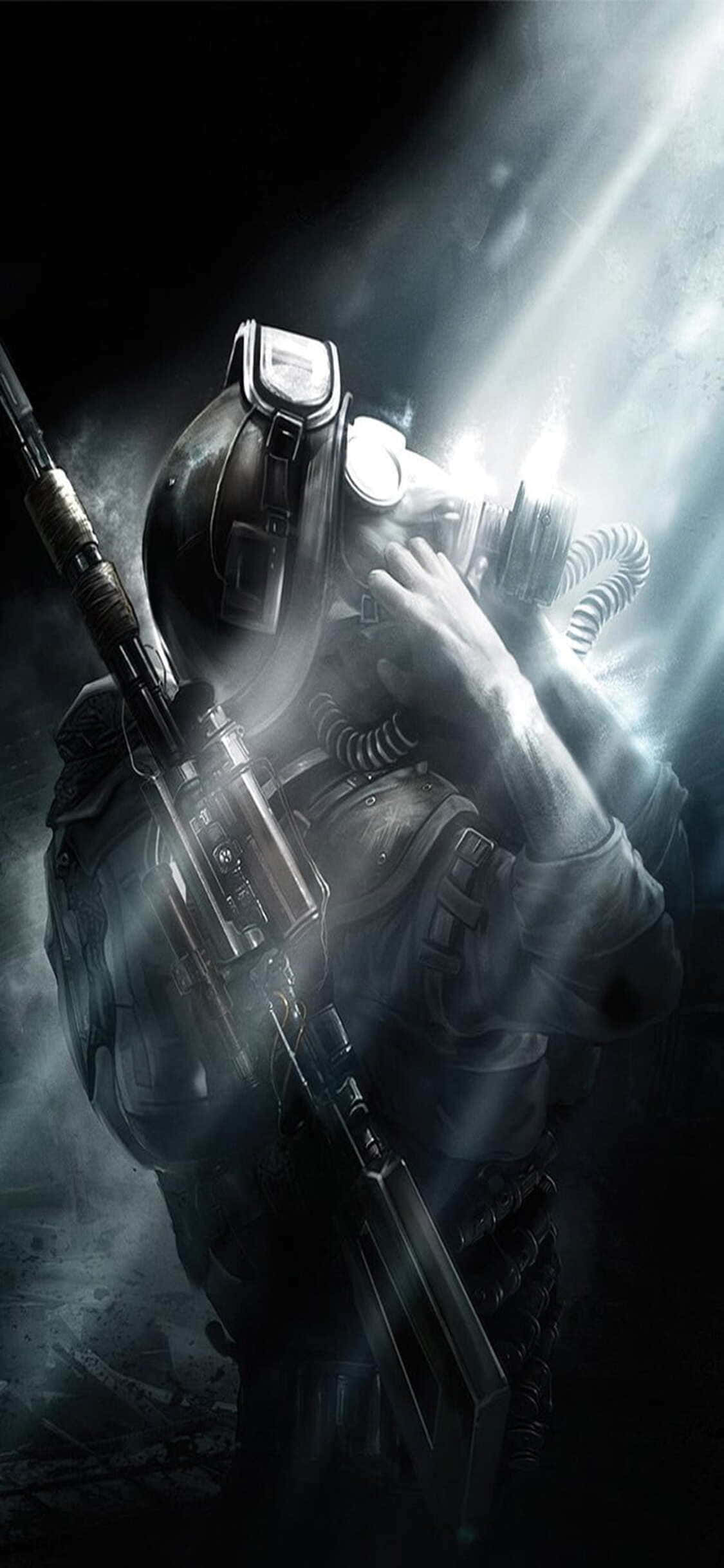 จ้องแสงจ้า iPhone X พื้นหลัง Metro Last Light วอลเปเปอร์