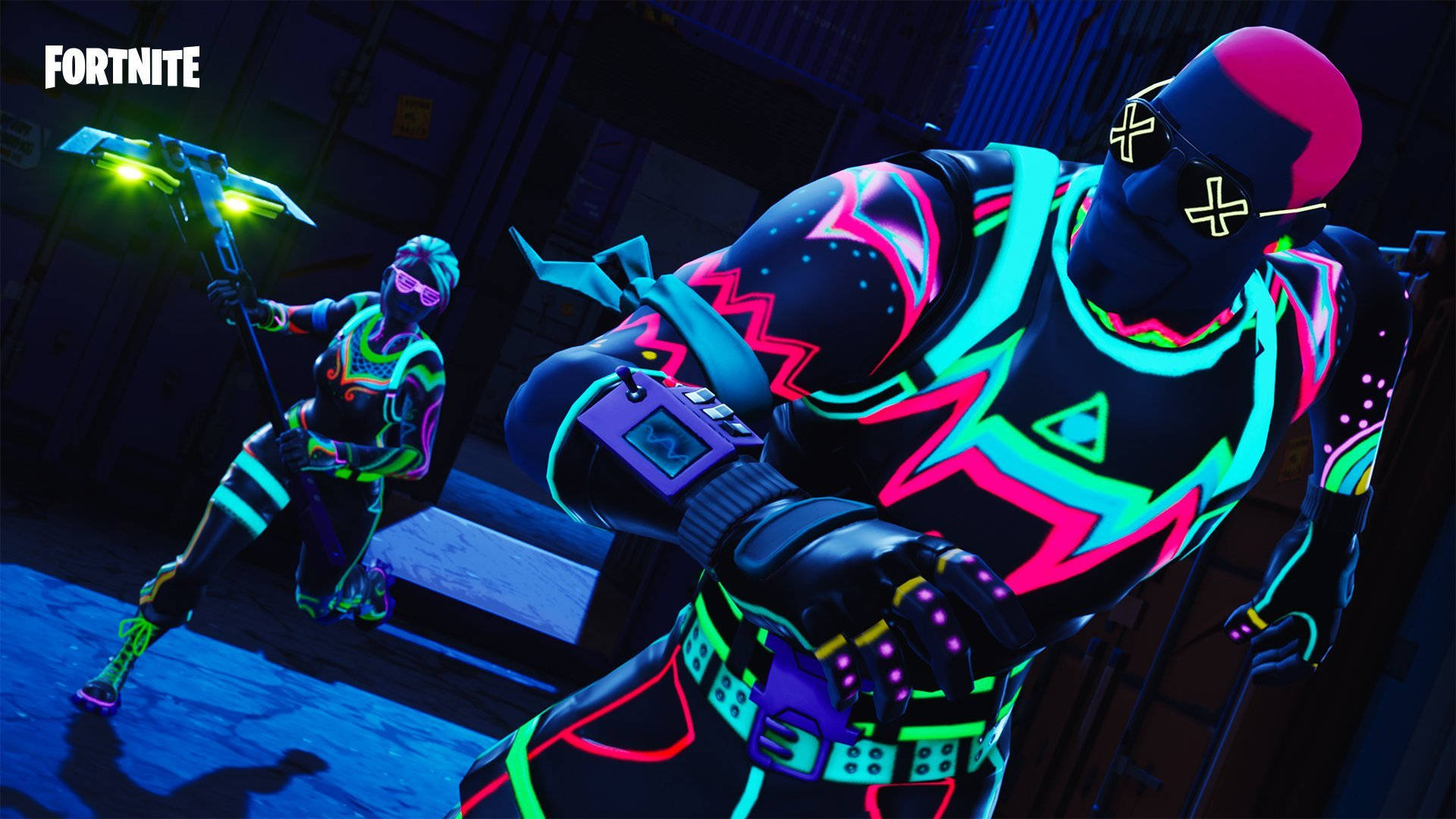 ฉากนีออนสุดเจ๋งใน Fortnite วอลเปเปอร์