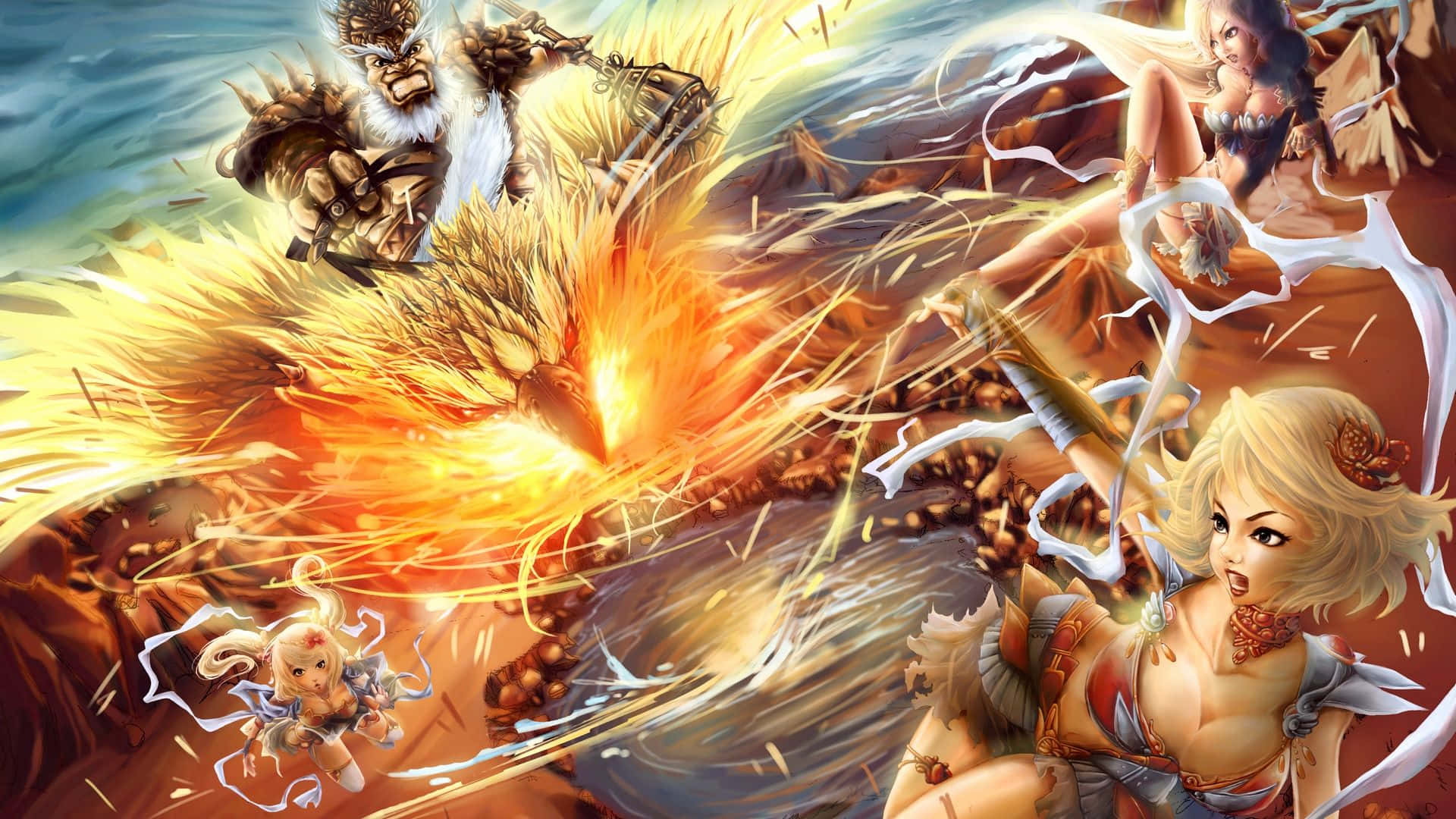 ฉากแฟนตาซีกับผู้หญิงและมังกร วอลเปเปอร์
